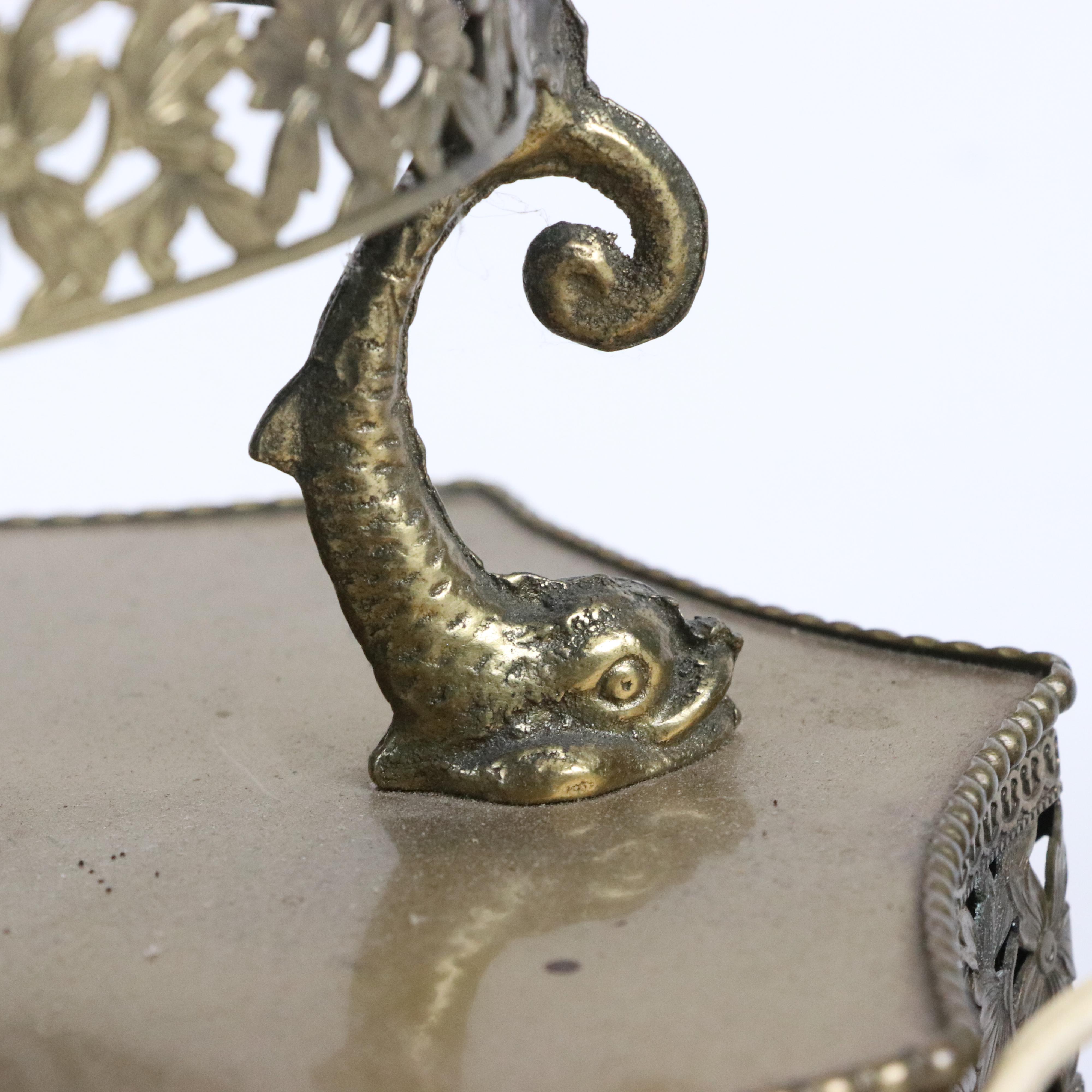 Capodimonte Style Porcelain Ewer Table Lamp with a Scalloped Shade