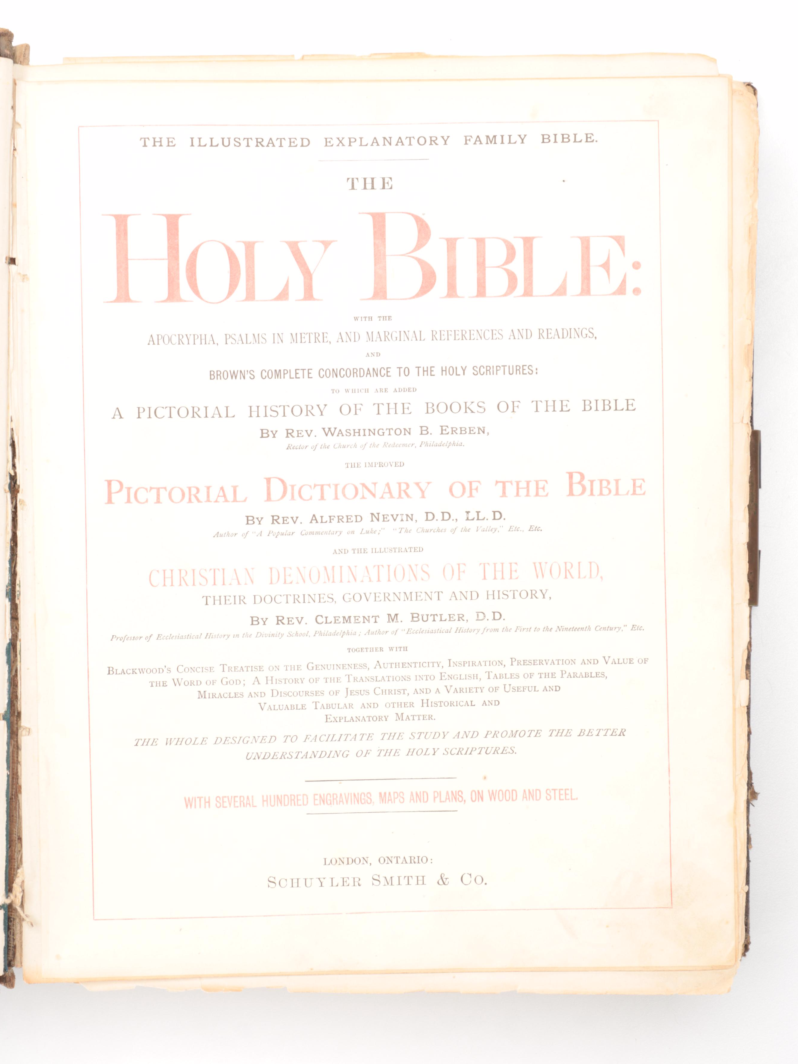 The Illustrated Explanatory Family Bible, 1880s