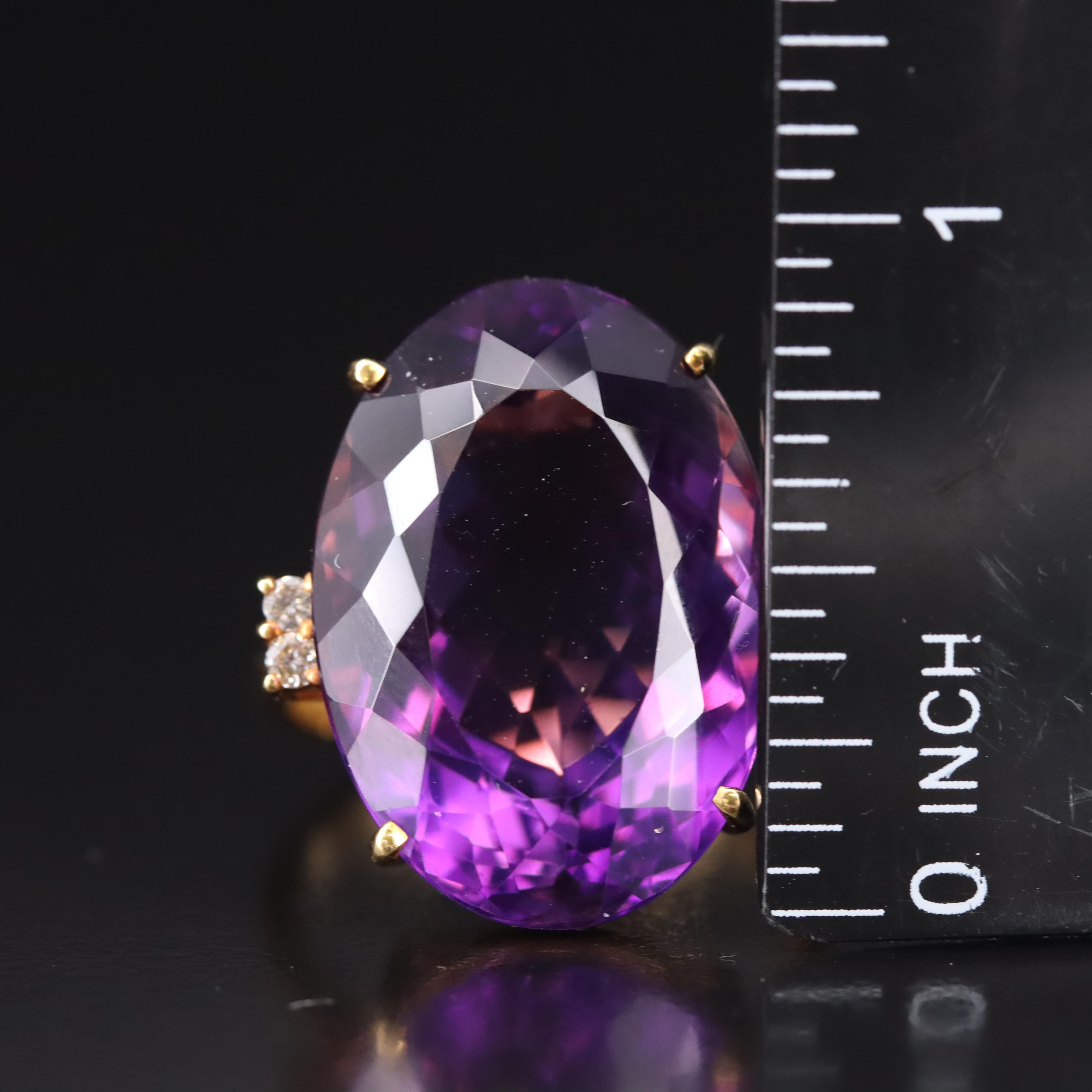 H Stern 18K 28.29 CT Amethyst and Diamond Ring