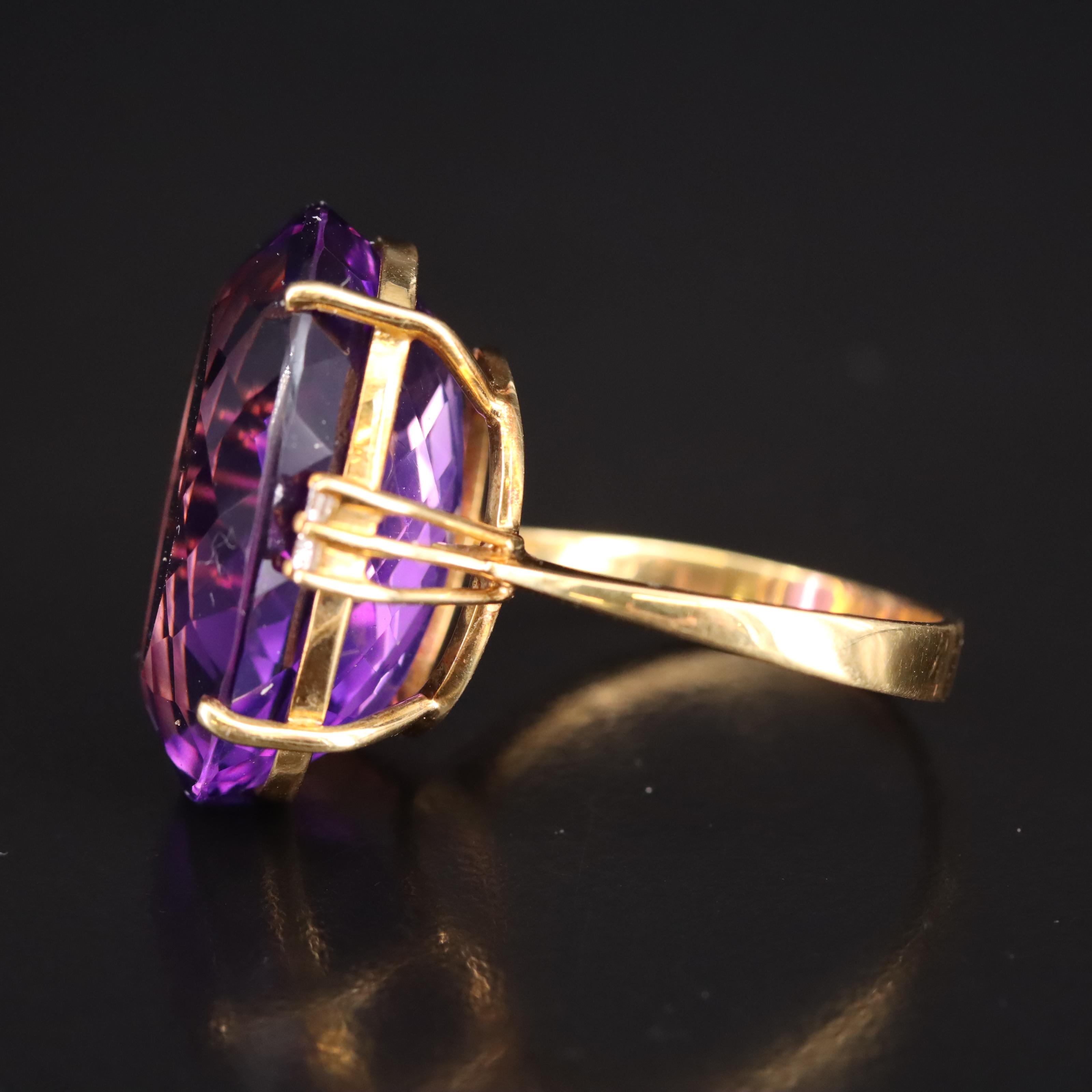 H Stern 18K 28.29 CT Amethyst and Diamond Ring