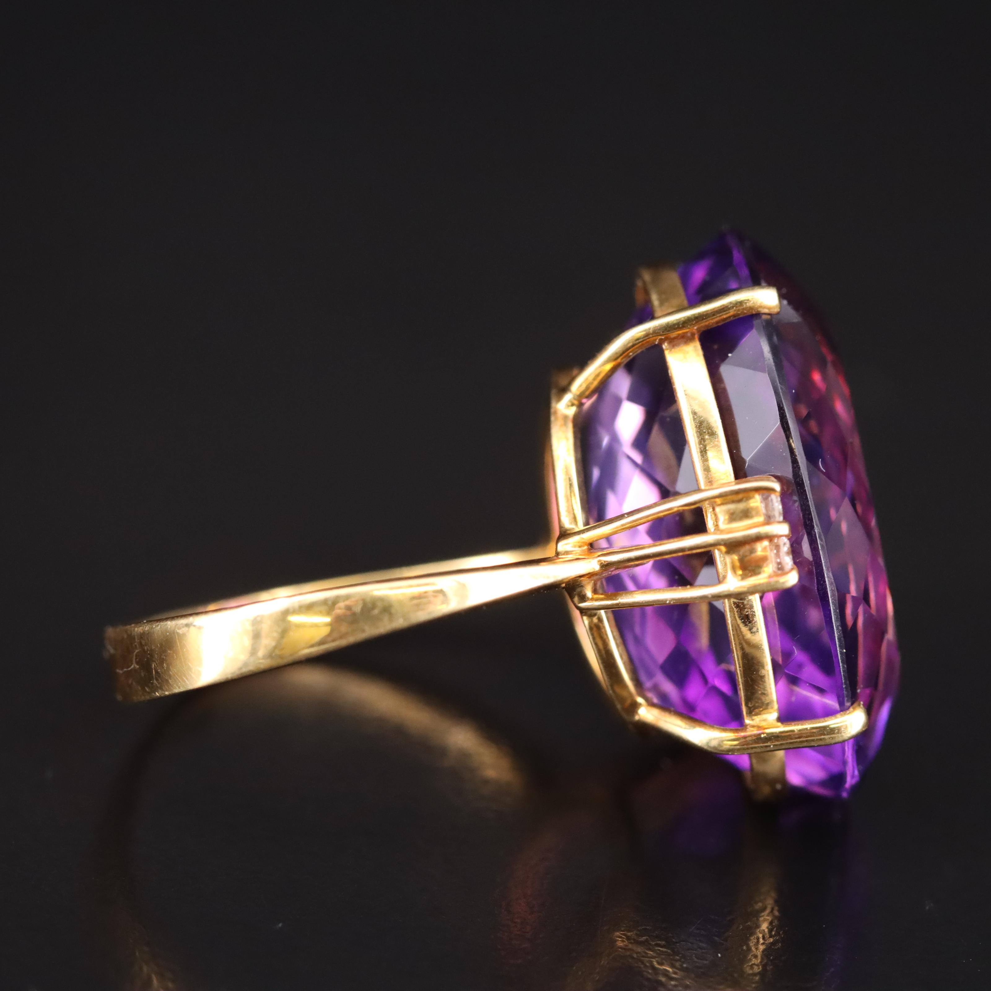 H Stern 18K 28.29 CT Amethyst and Diamond Ring