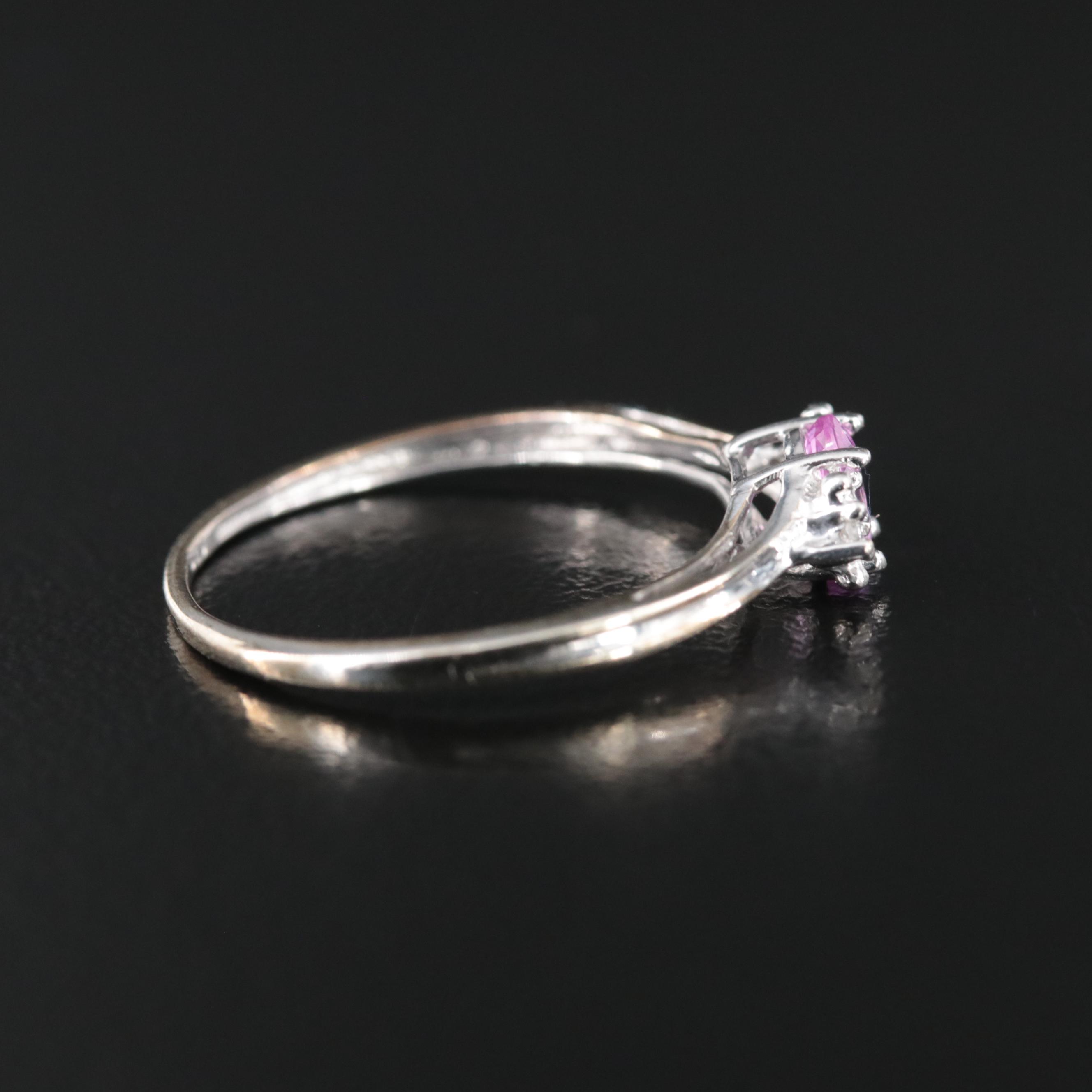 10K Pink Sapphire and Diamond Ring