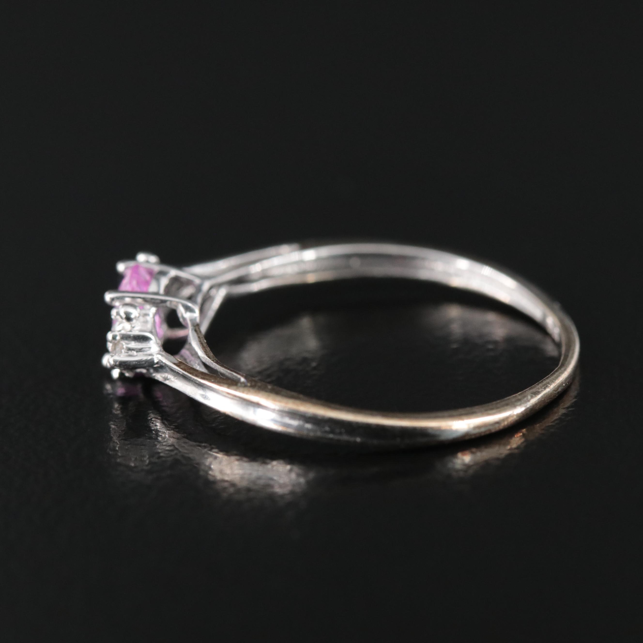10K Pink Sapphire and Diamond Ring