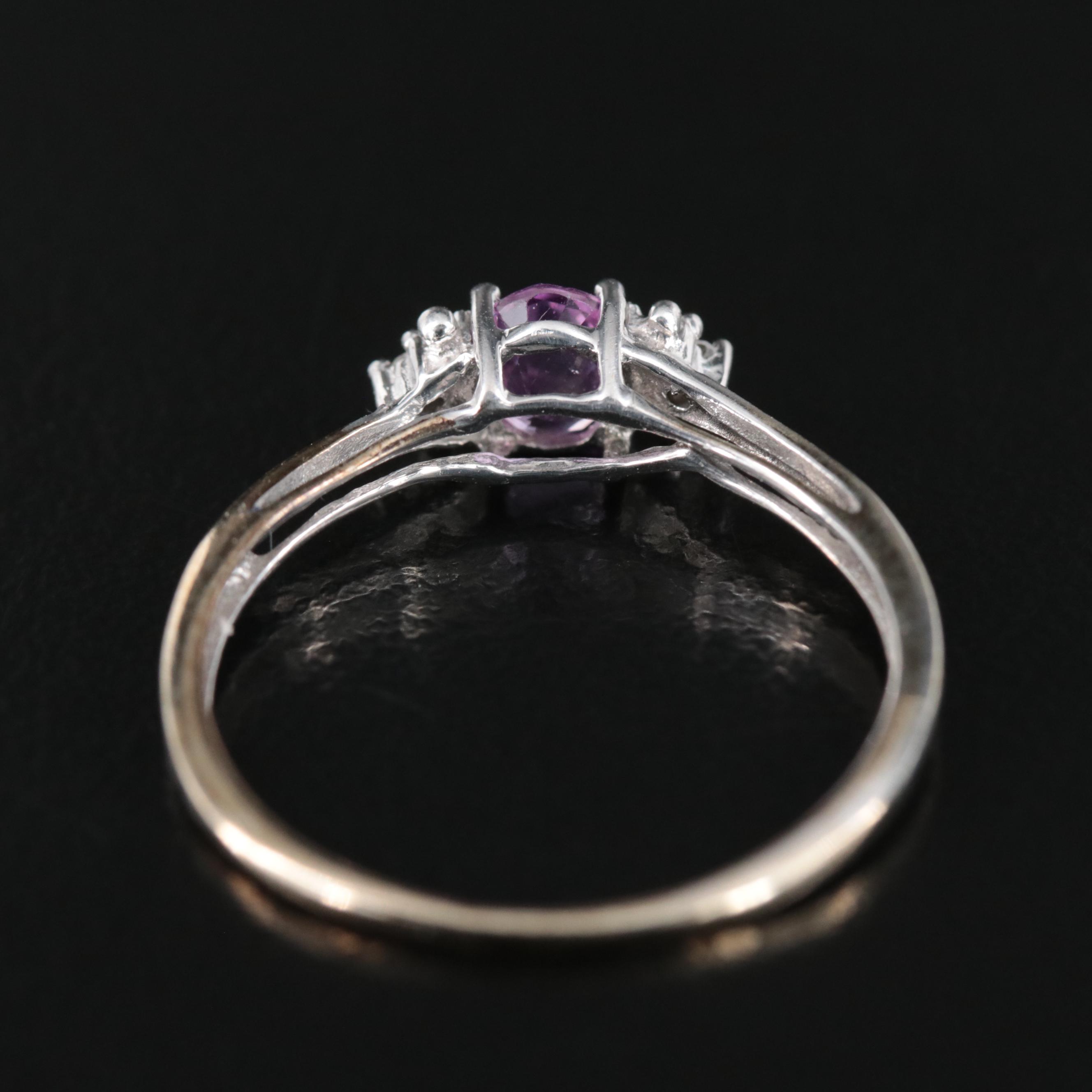 10K Pink Sapphire and Diamond Ring