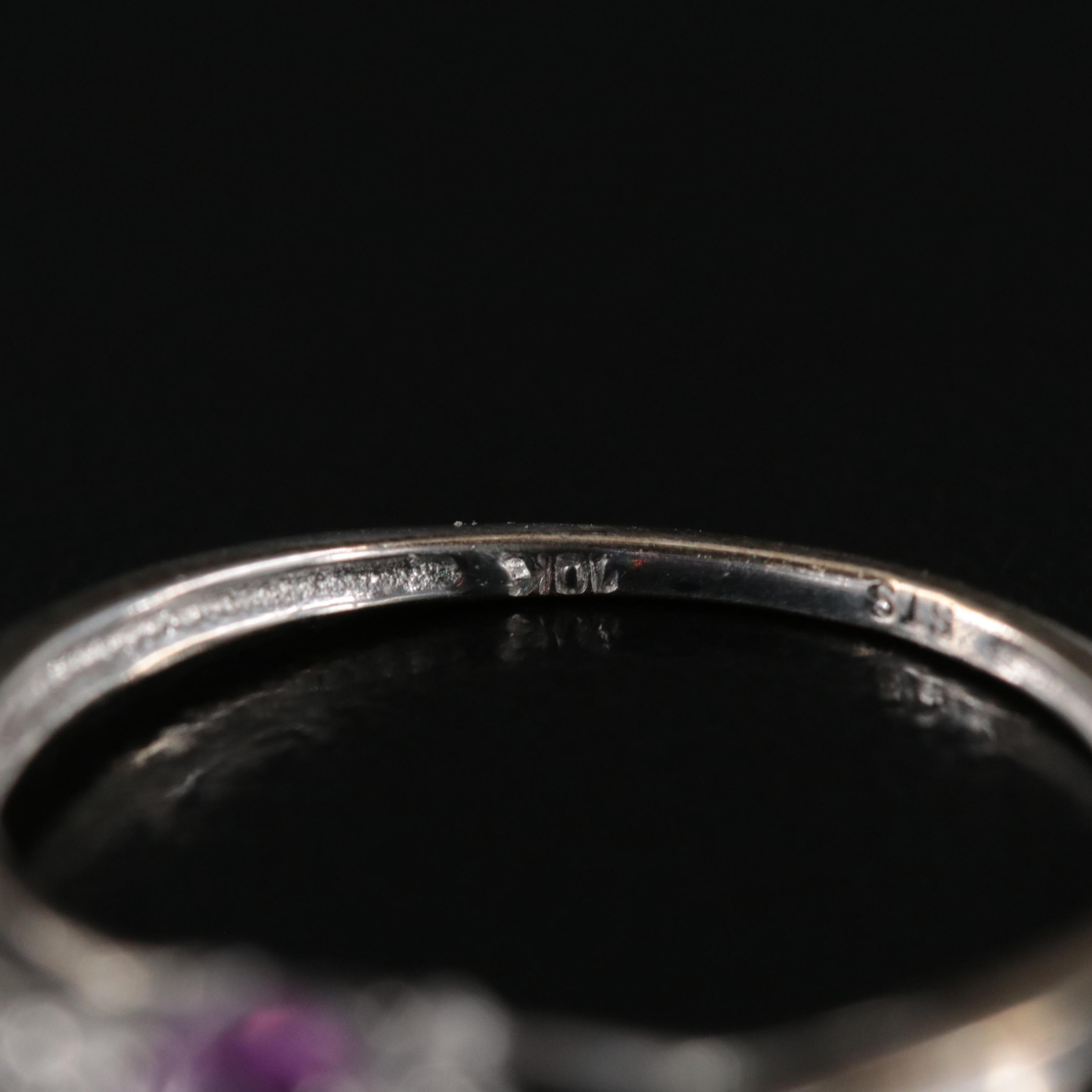 10K Pink Sapphire and Diamond Ring