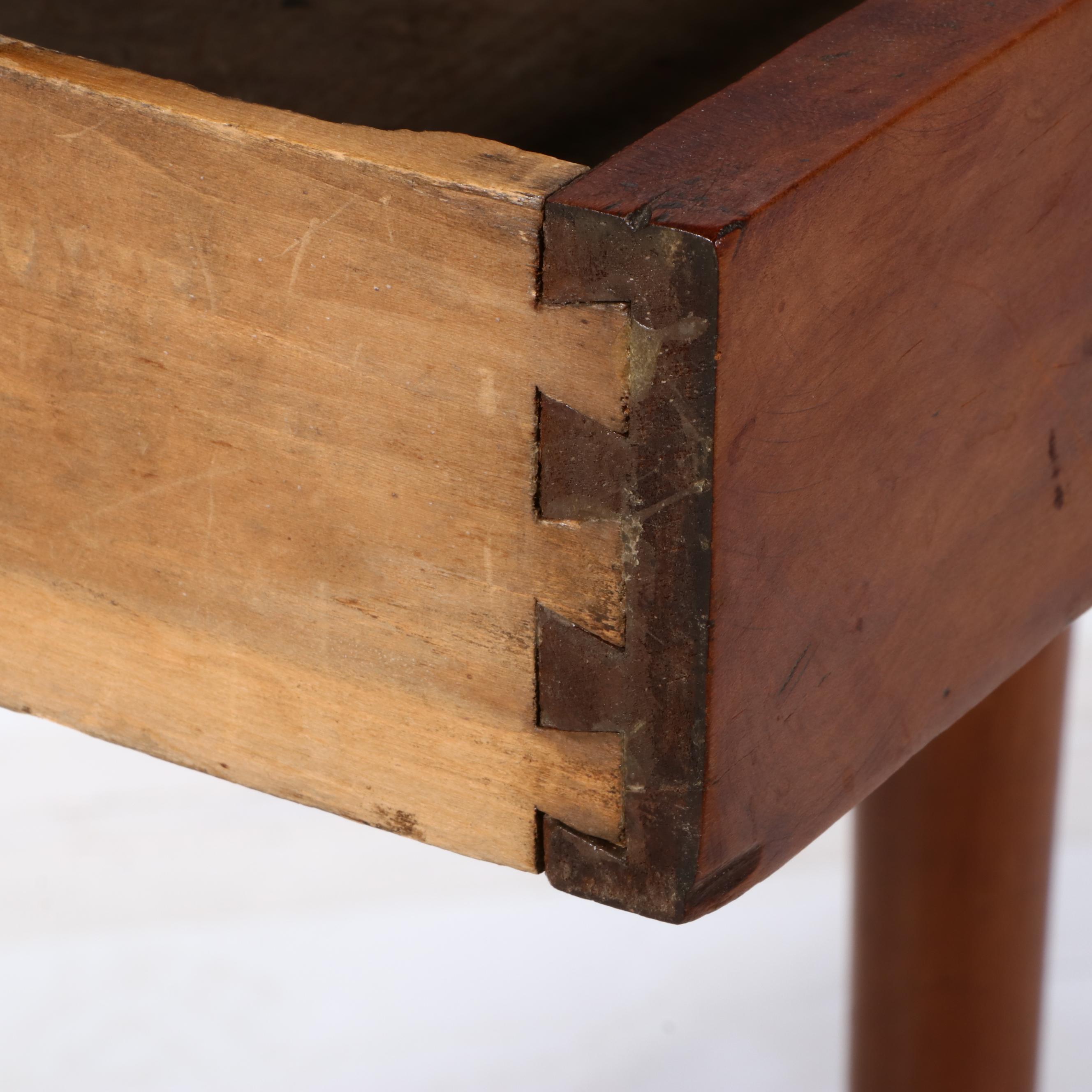 American Primitive Cherrywood Side Table, 19th Century