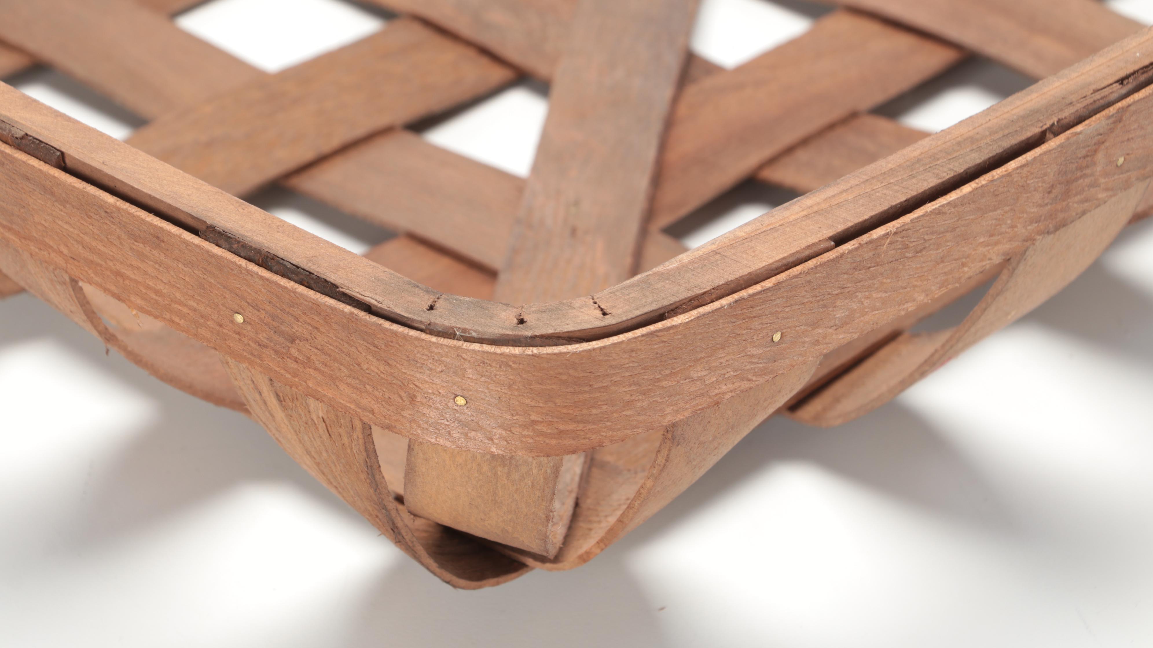 Wooden Slat Tobacco Baskets, 20th Century