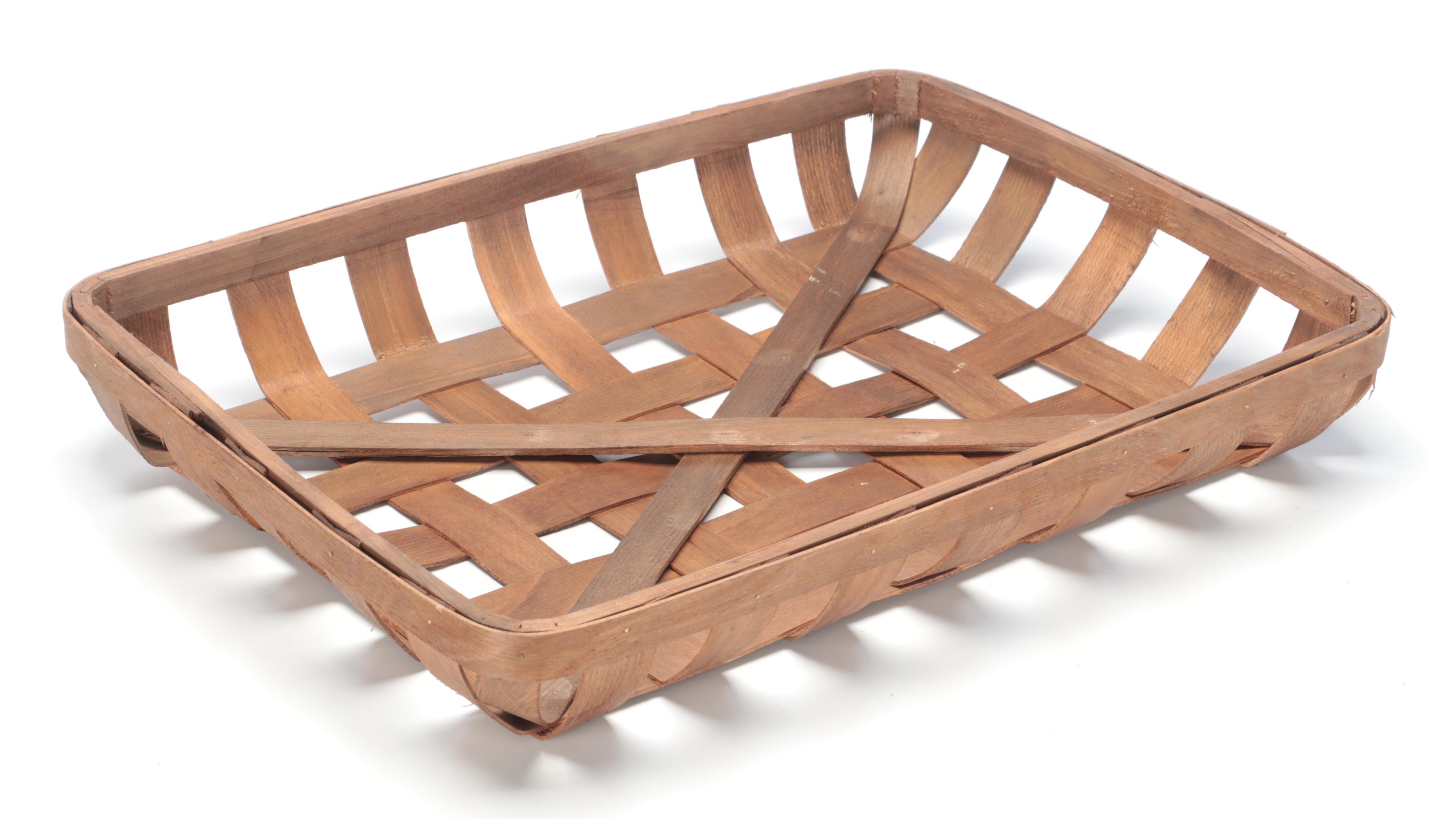Wooden Slat Tobacco Baskets, 20th Century