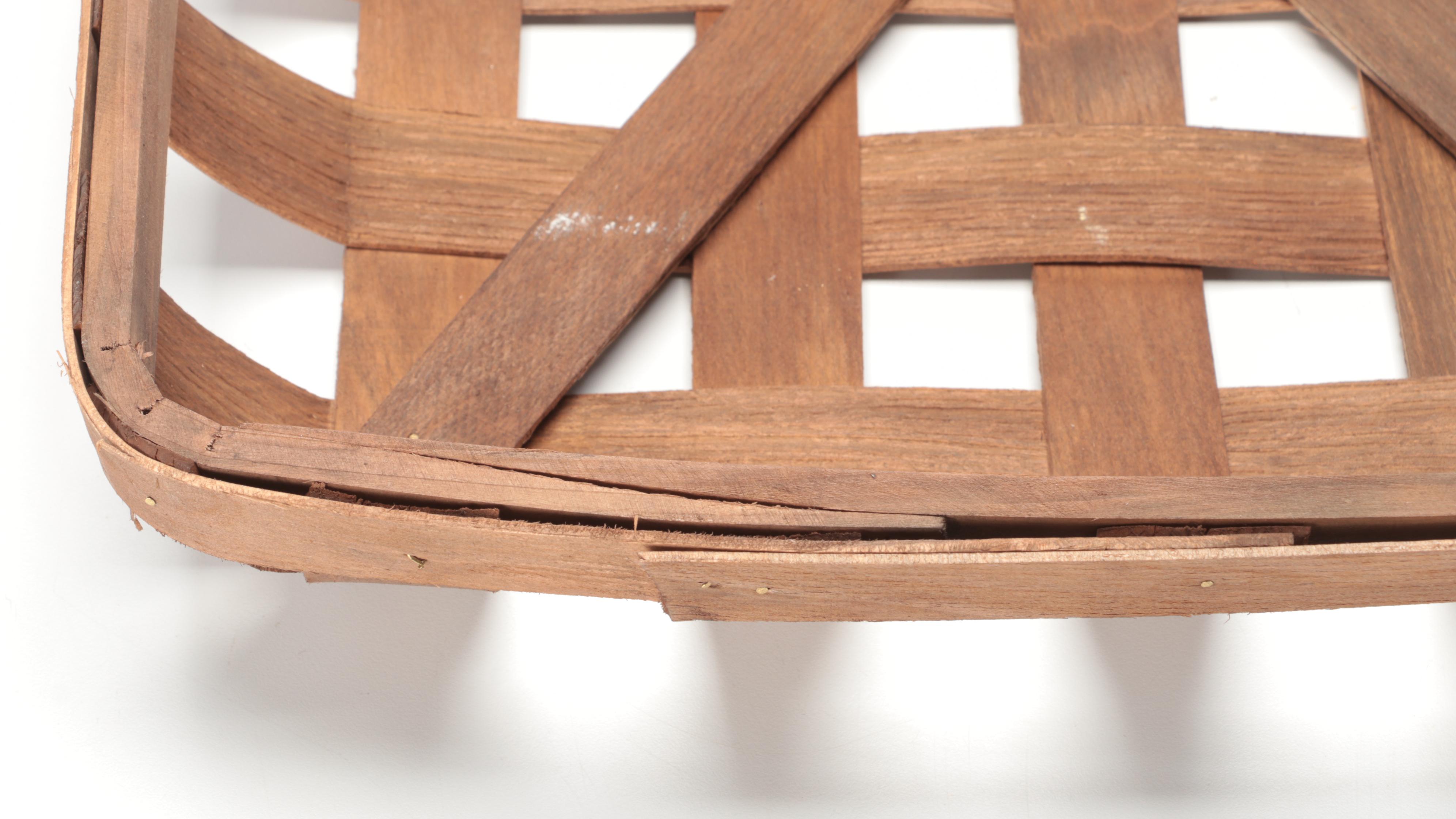 Wooden Slat Tobacco Baskets, 20th Century