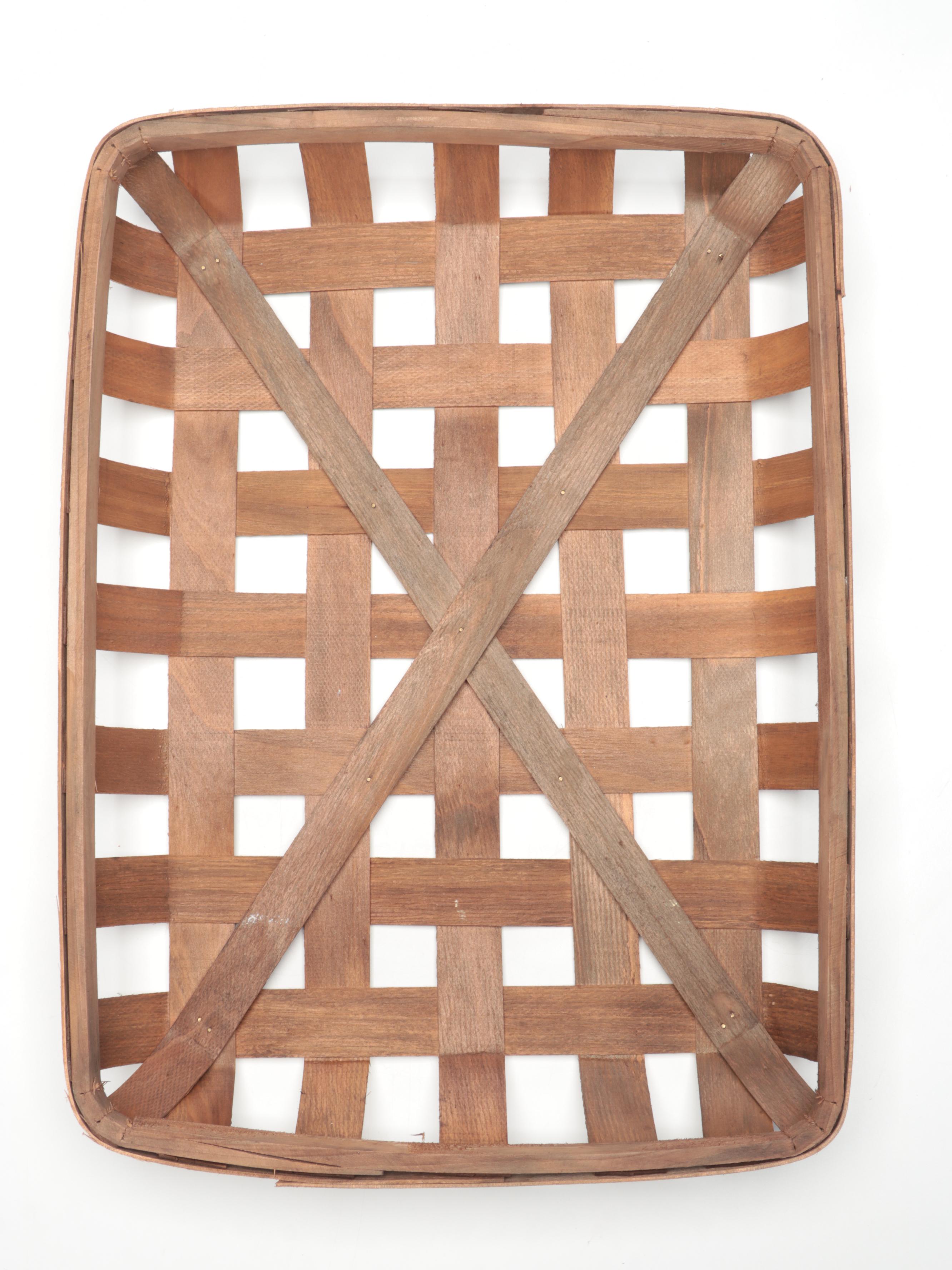 Wooden Slat Tobacco Baskets, 20th Century