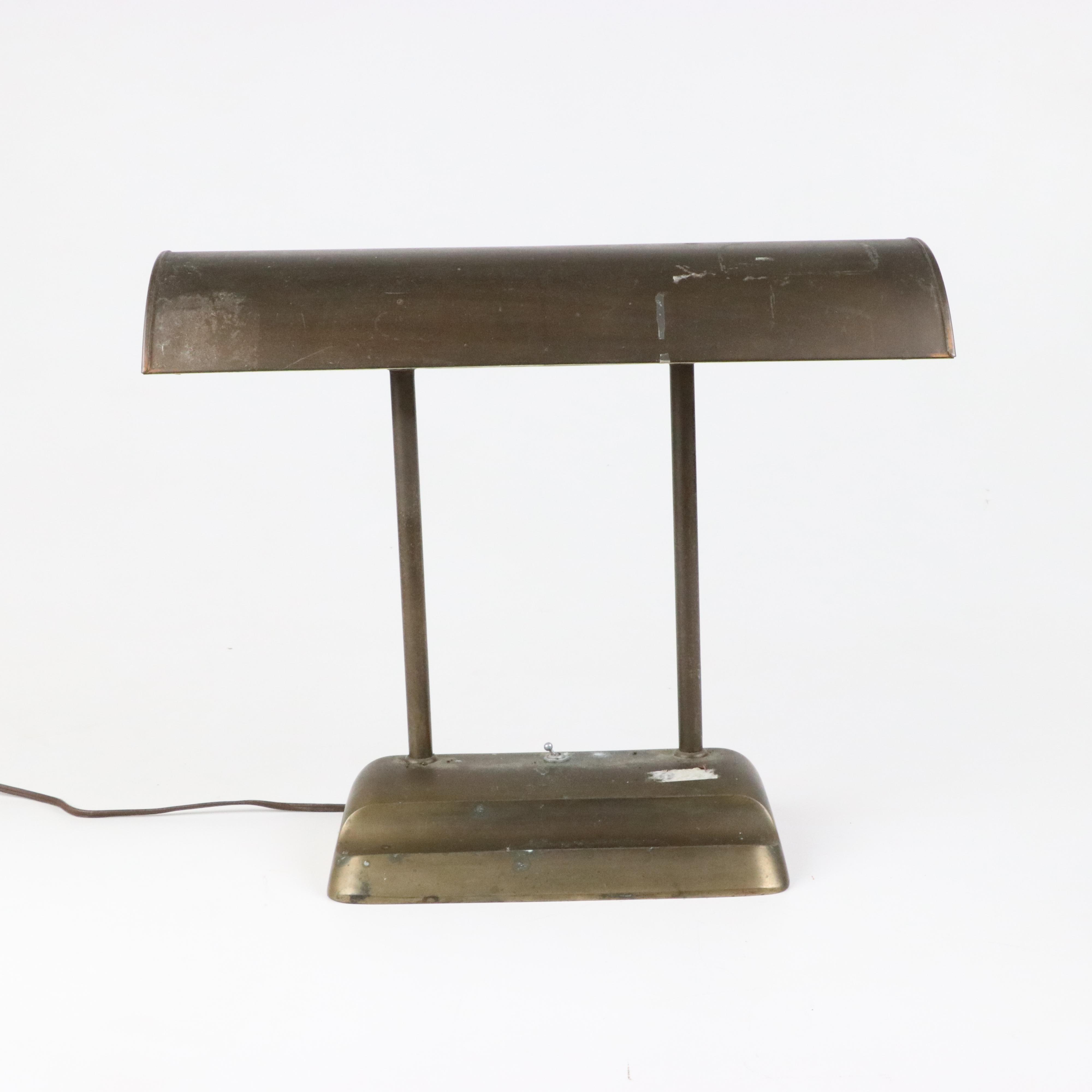 Brass and Copper Color Metal Desk Lamp and Other Neoclassical Style Lamp