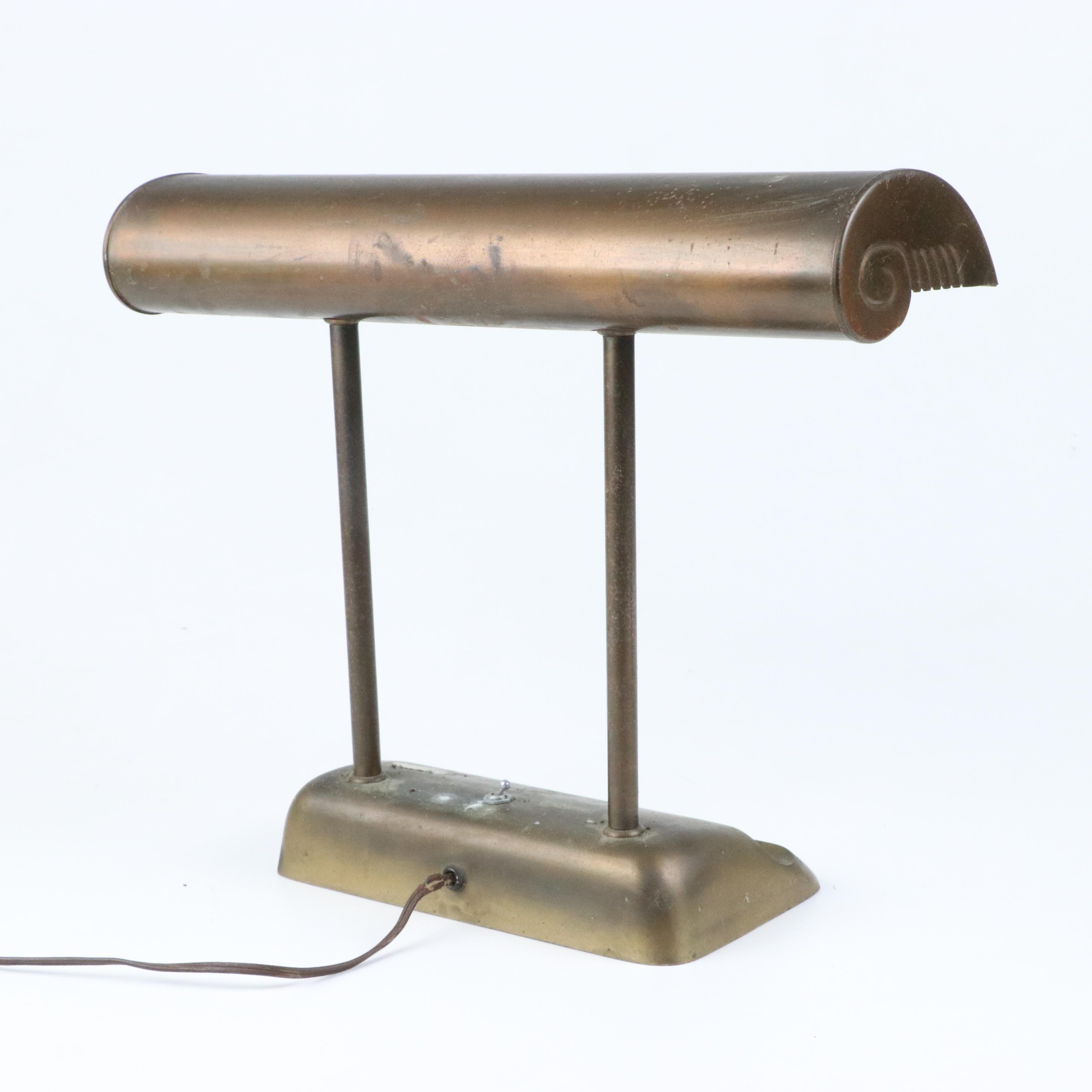 Brass and Copper Color Metal Desk Lamp and Other Neoclassical Style Lamp