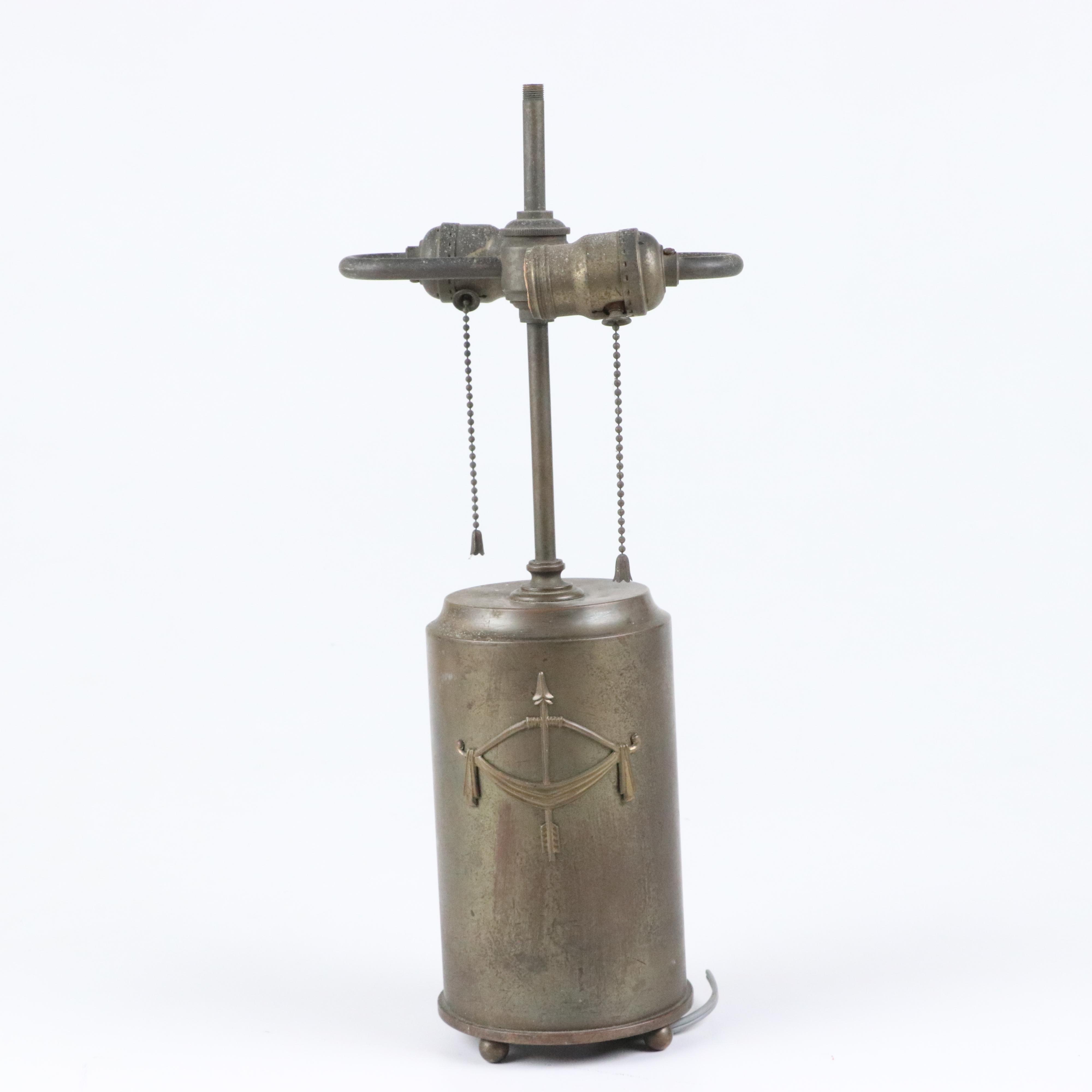 Brass and Copper Color Metal Desk Lamp and Other Neoclassical Style Lamp