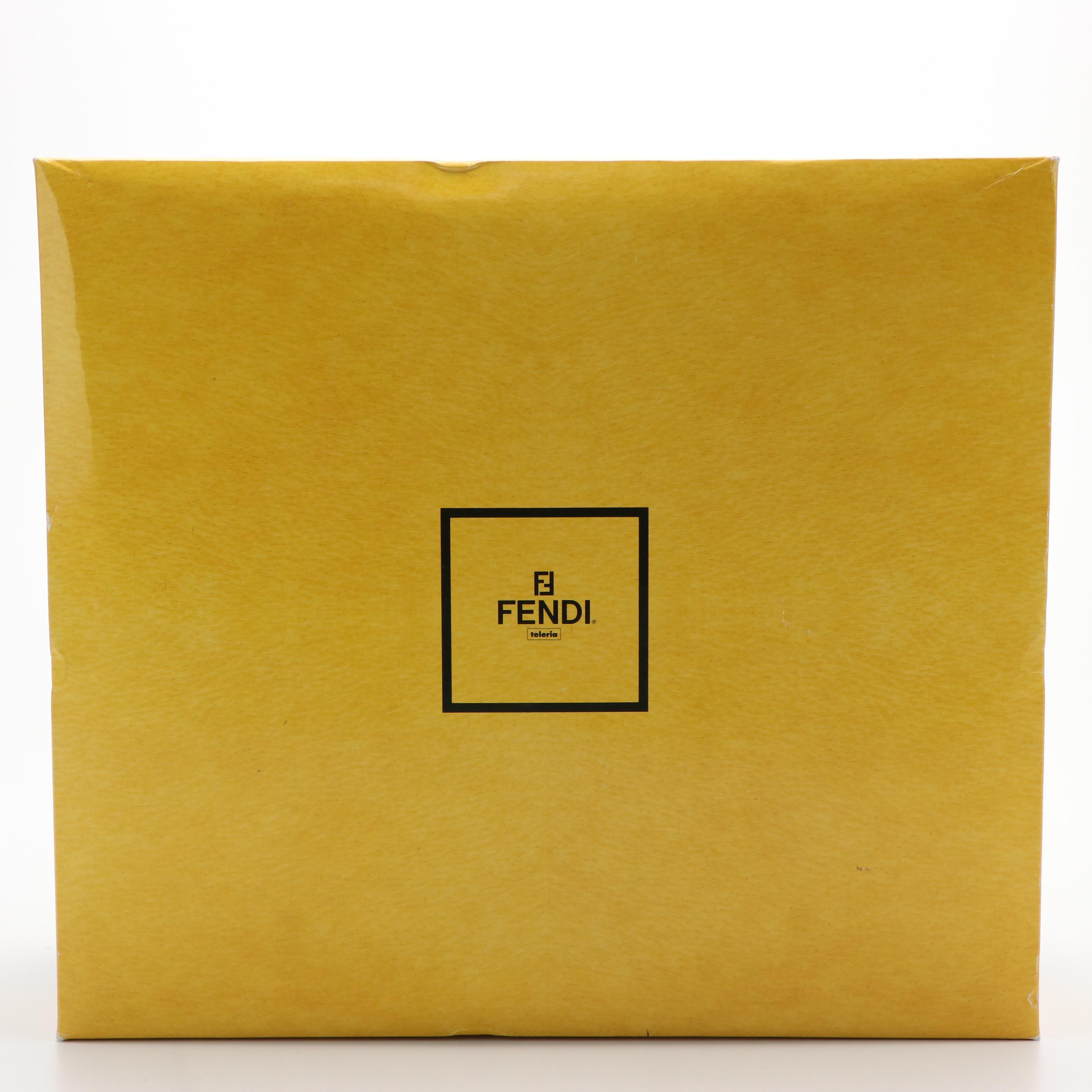 Fendi Beige Wool Monogram Blanket With Box