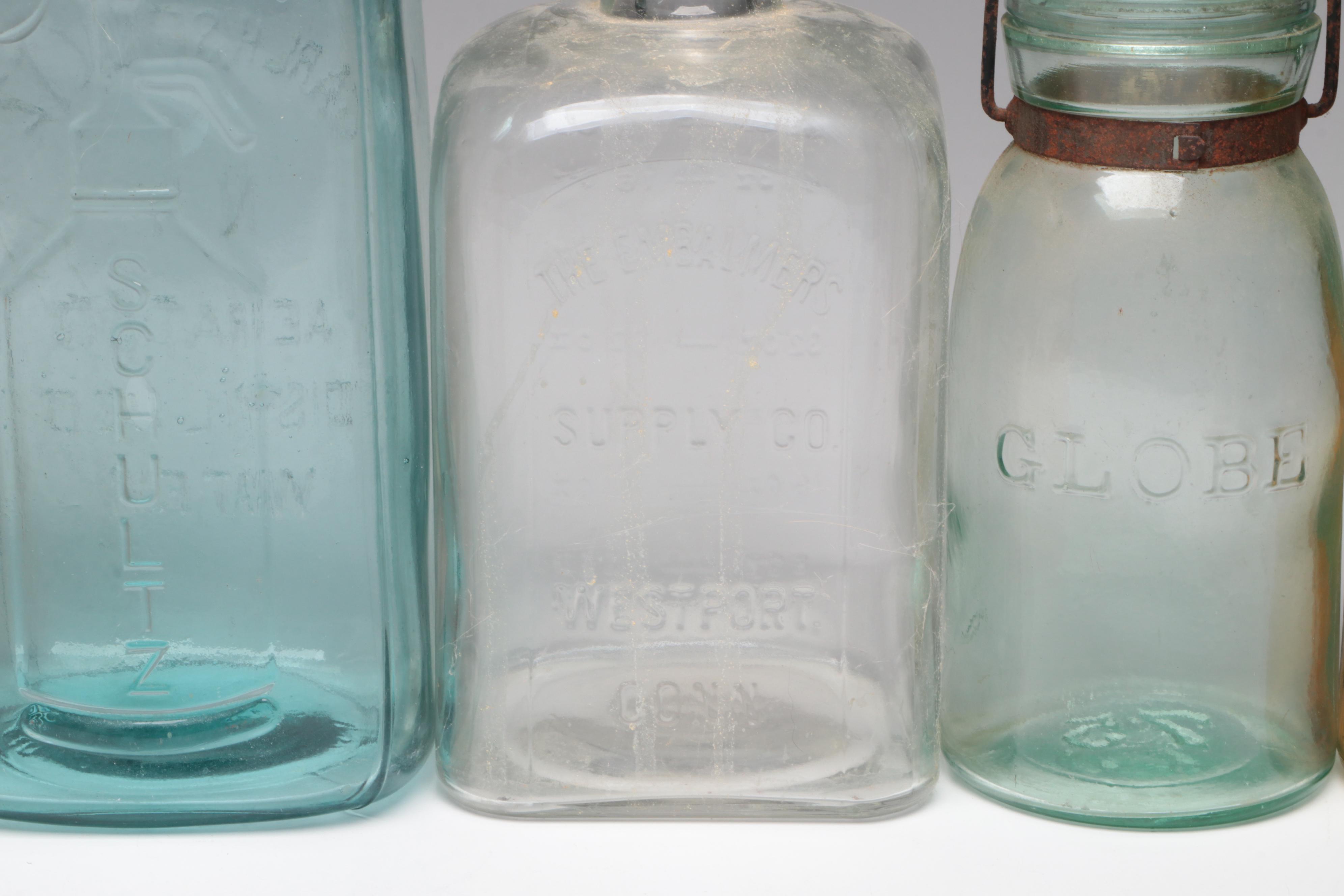 Embalmers Supply Co Glass Bottle with Carl H Schultz Glass Bottle and More