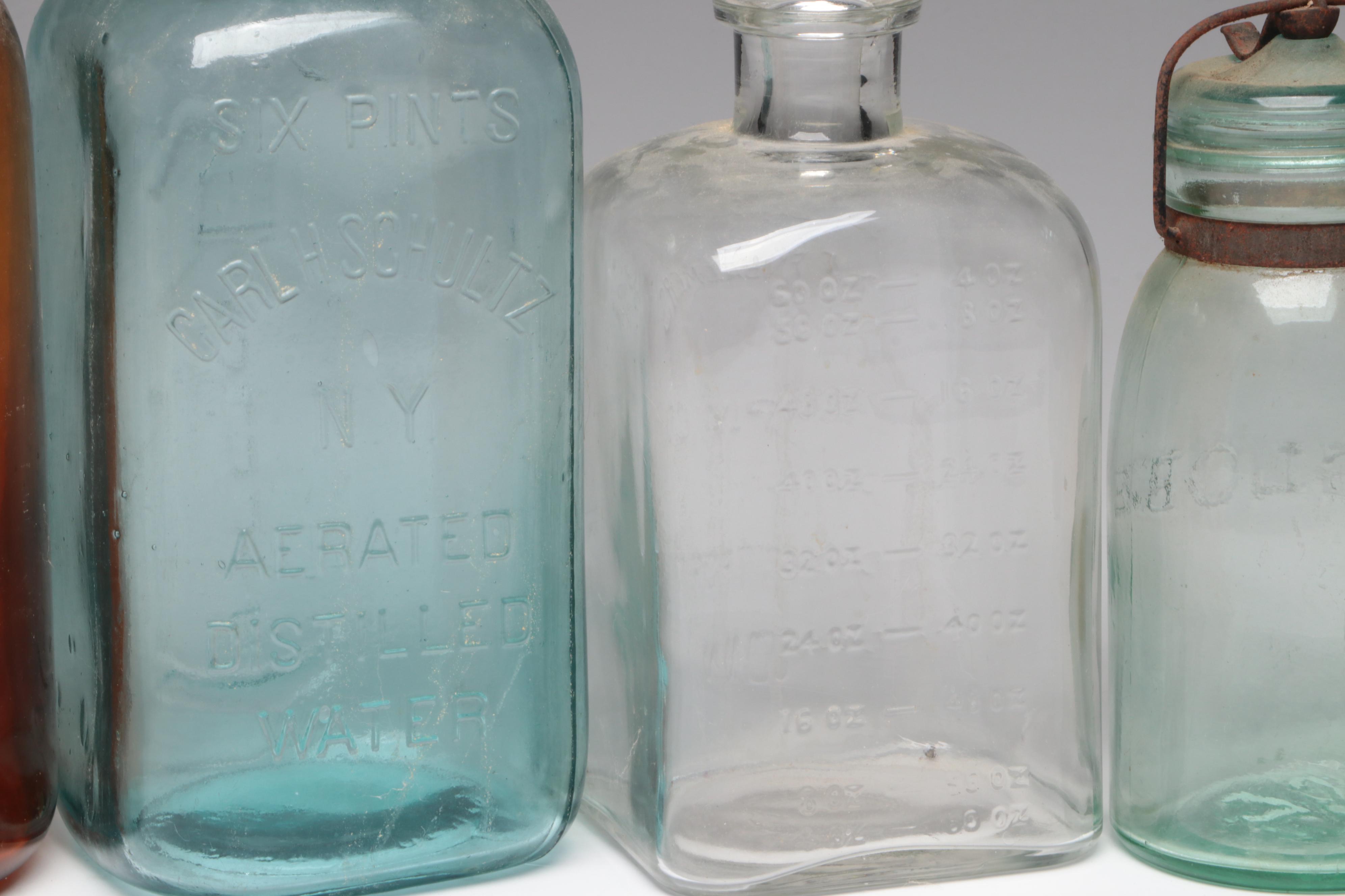 Embalmers Supply Co Glass Bottle with Carl H Schultz Glass Bottle and More