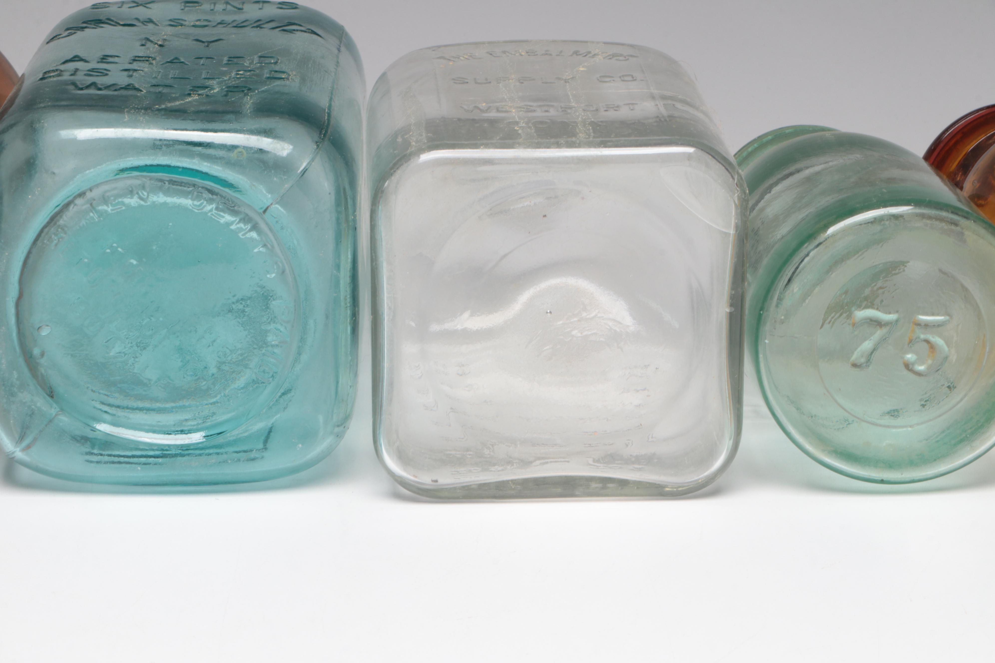 Embalmers Supply Co Glass Bottle with Carl H Schultz Glass Bottle and More