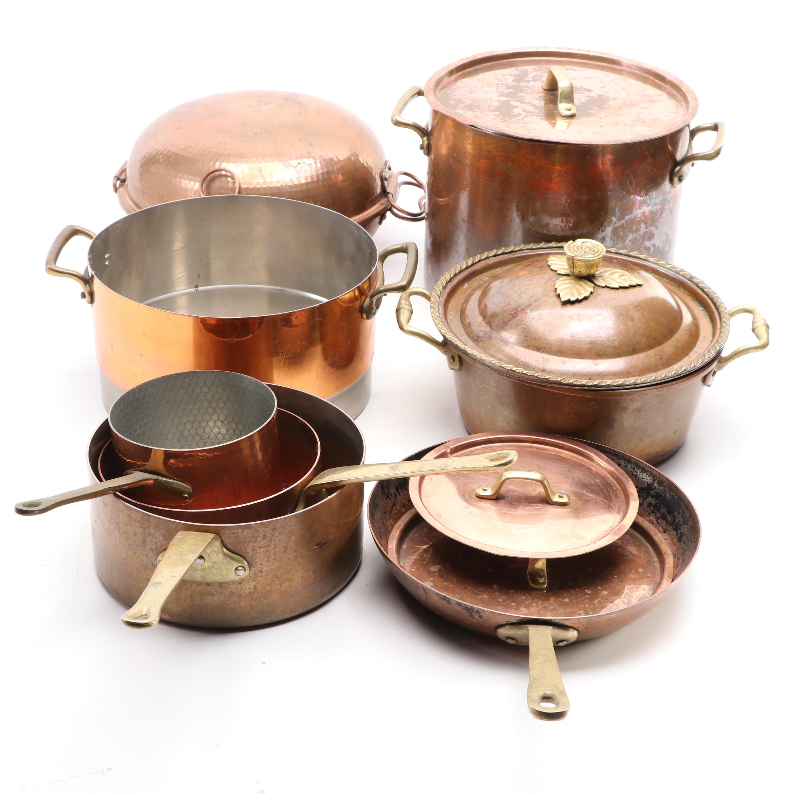 Portuguese Cataplana Pan with Other Copper and Brass Cookware