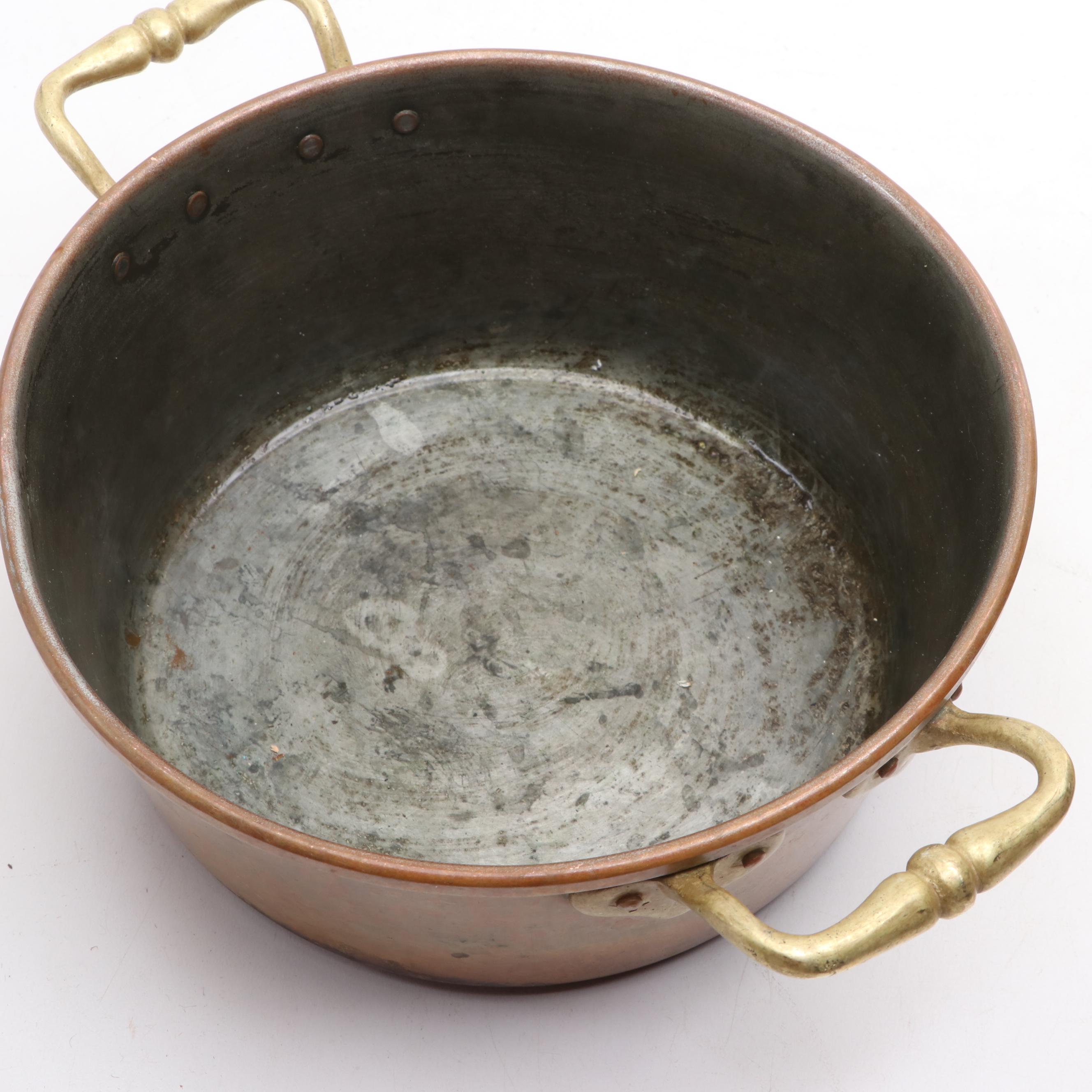 Portuguese Cataplana Pan with Other Copper and Brass Cookware