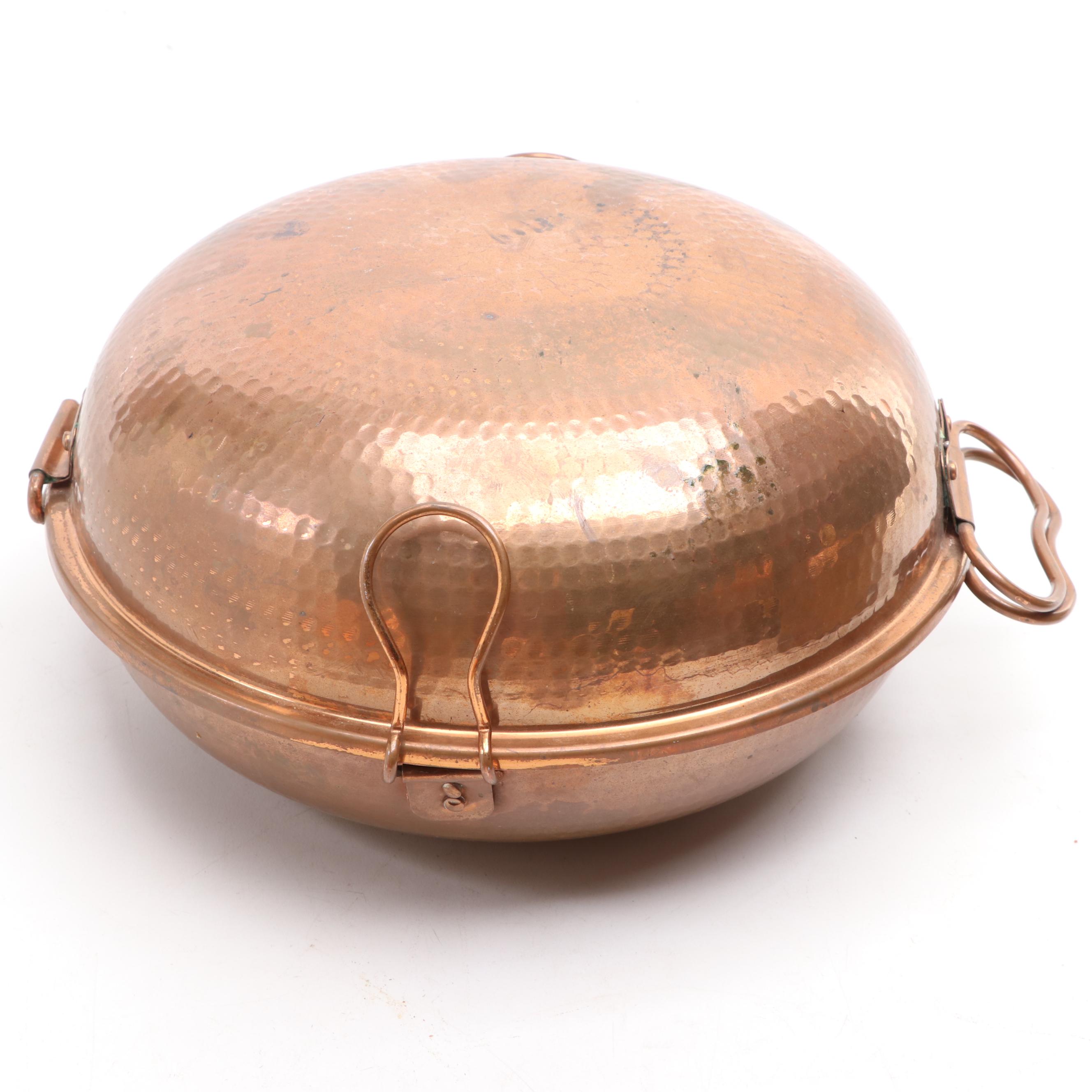 Portuguese Cataplana Pan with Other Copper and Brass Cookware