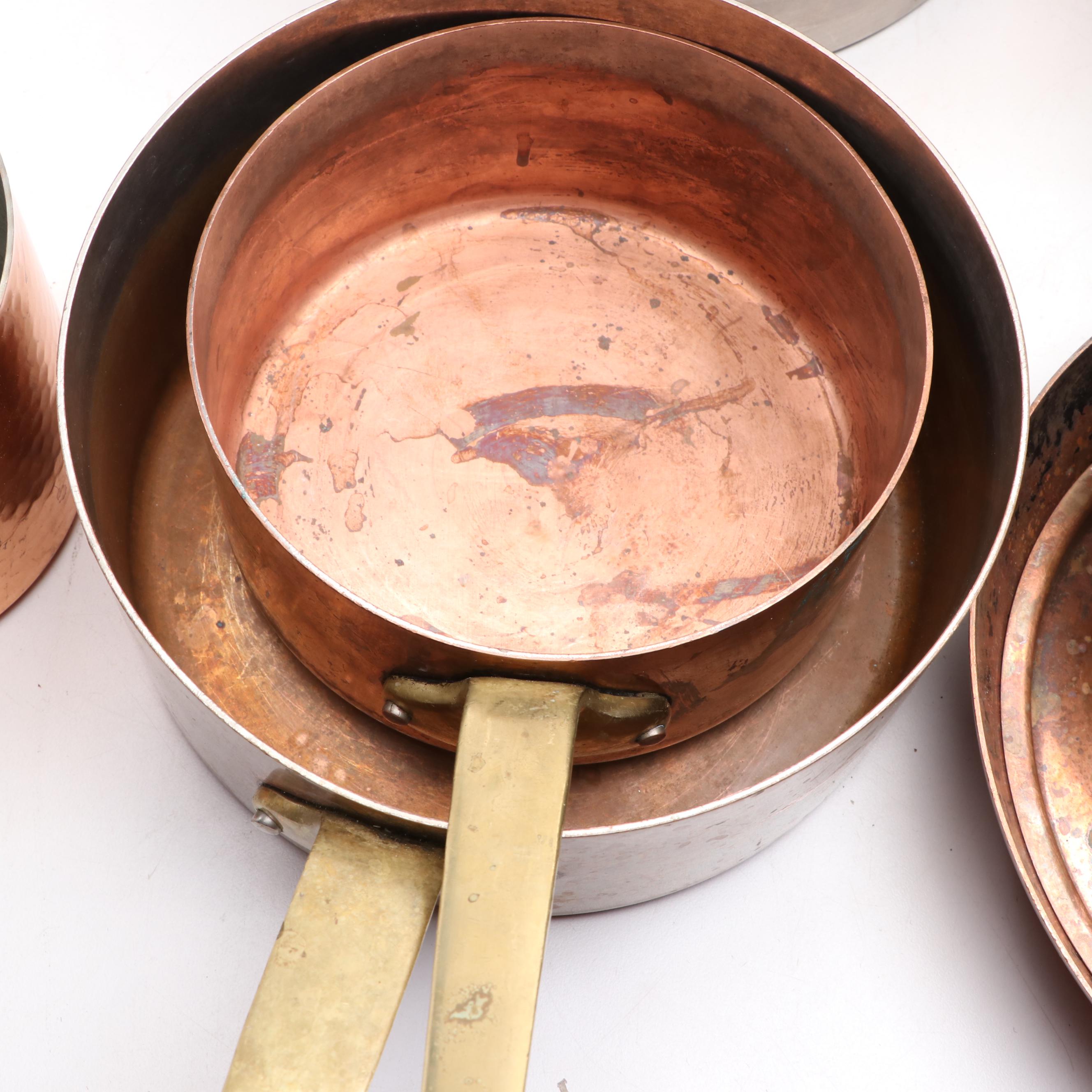 Portuguese Cataplana Pan with Other Copper and Brass Cookware