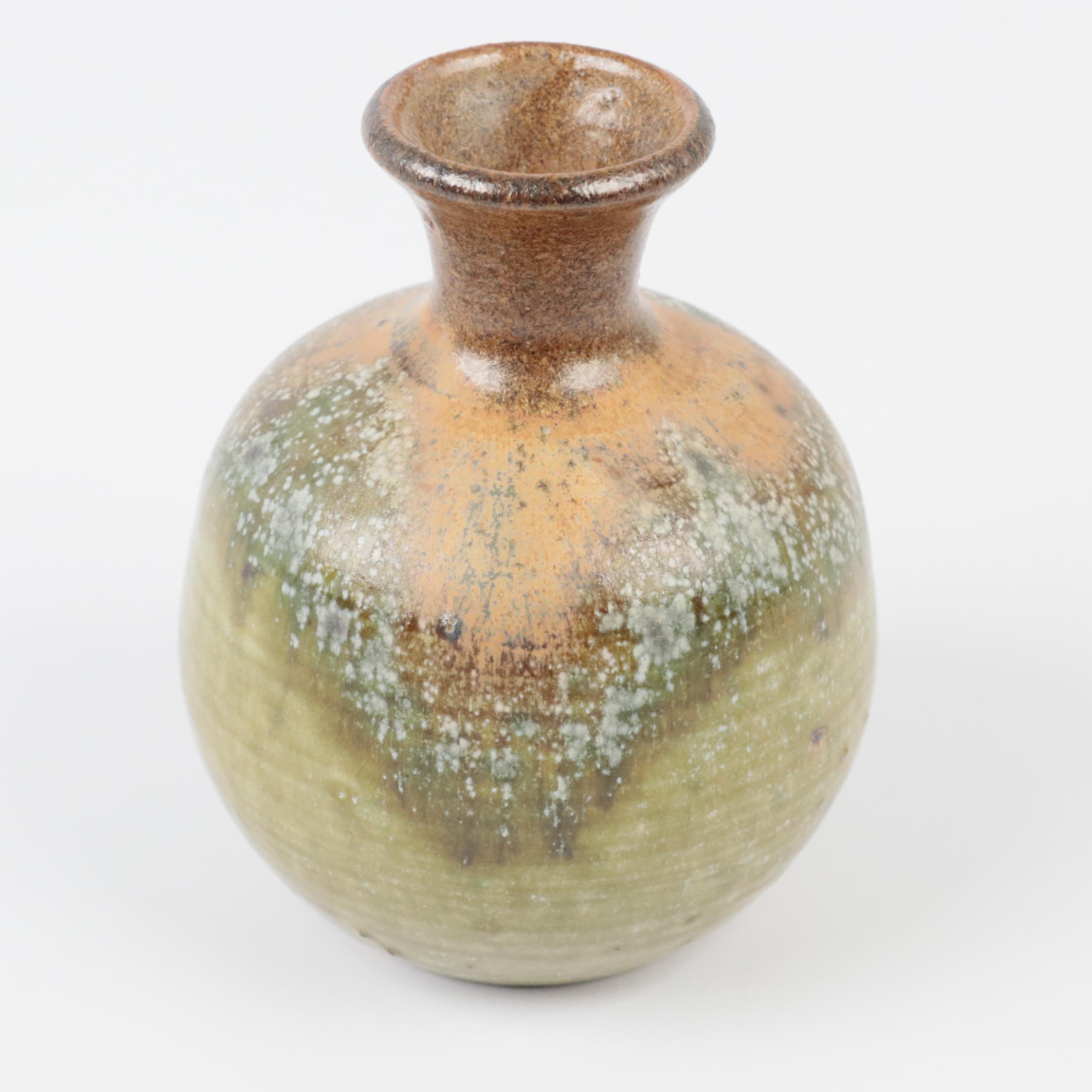 Signed Pigeon Forge Pottery Vase, Trivet, and Bowl