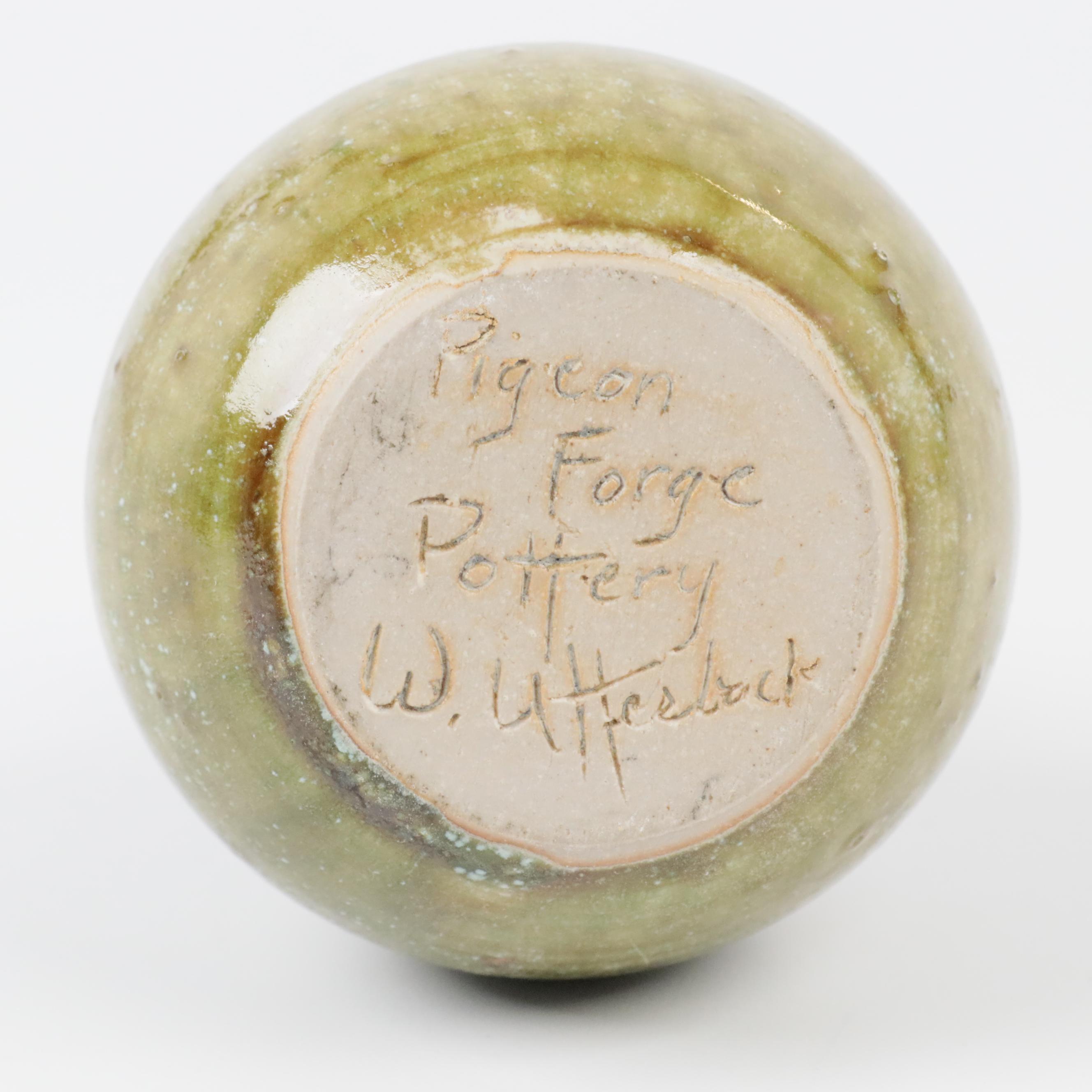 Signed Pigeon Forge Pottery Vase, Trivet, and Bowl