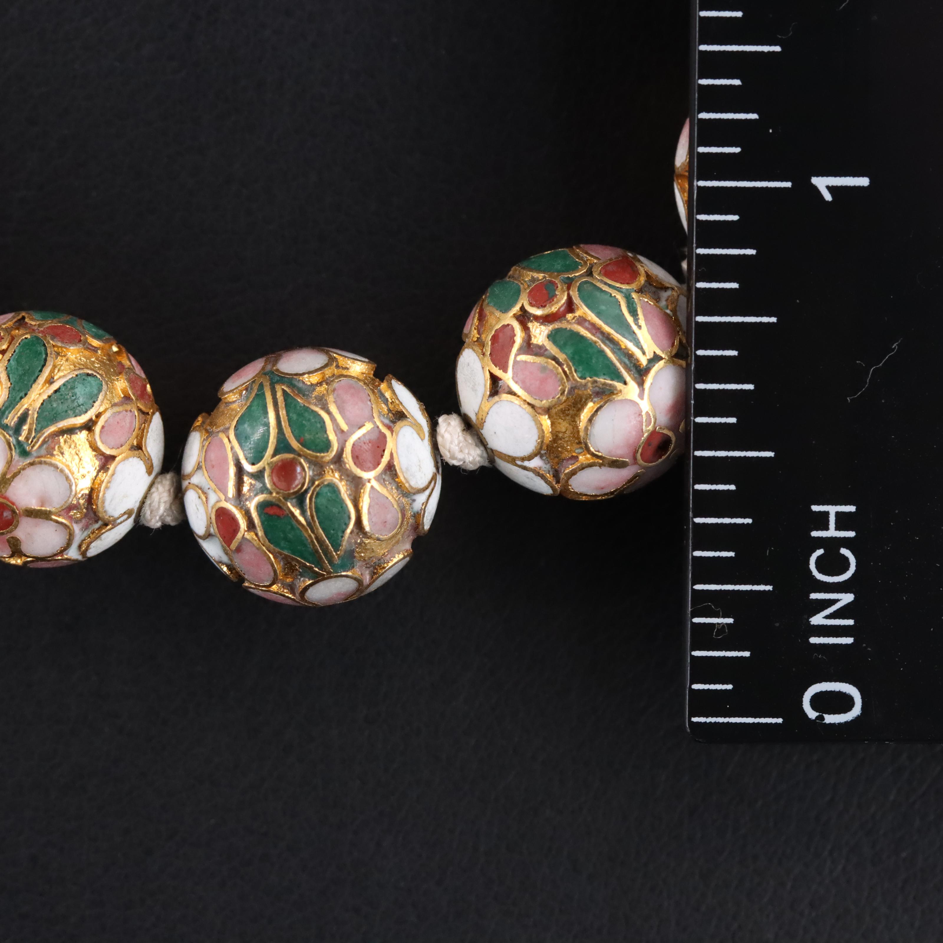 Cloisonné Enamel Bead Necklace