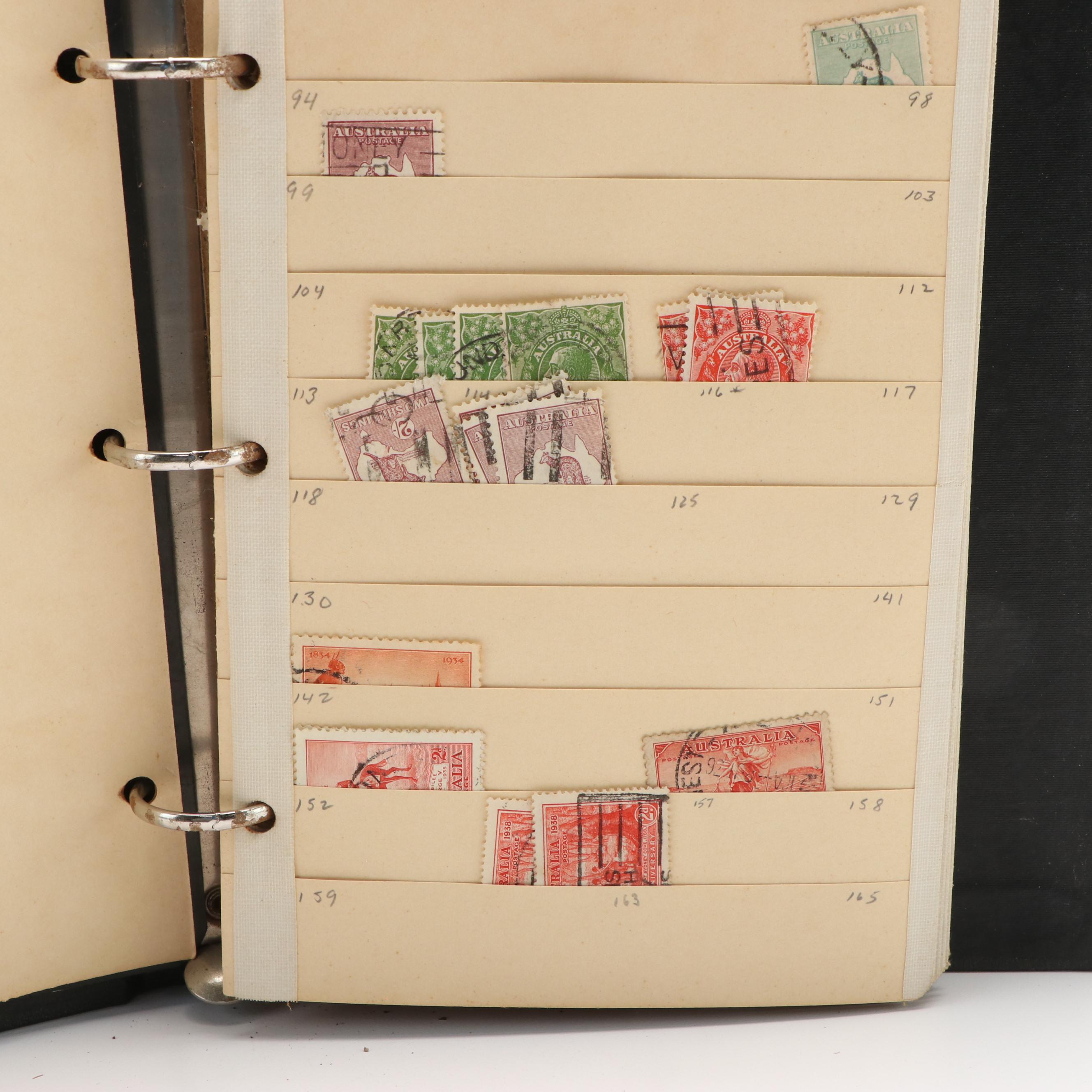 Eight Postage Stamp Stockbooks