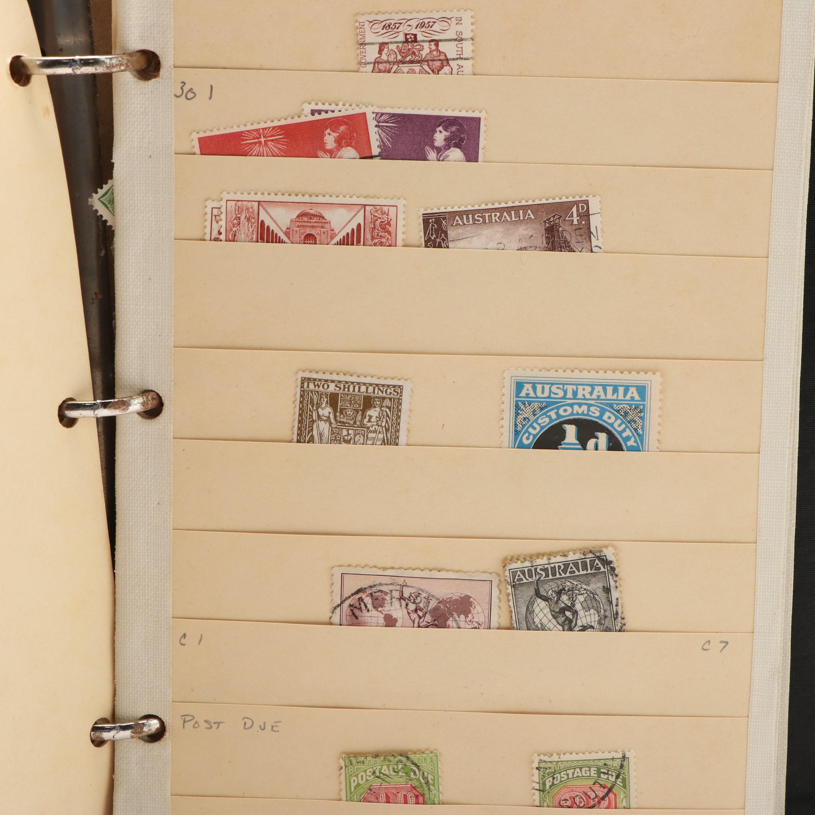 Eight Postage Stamp Stockbooks