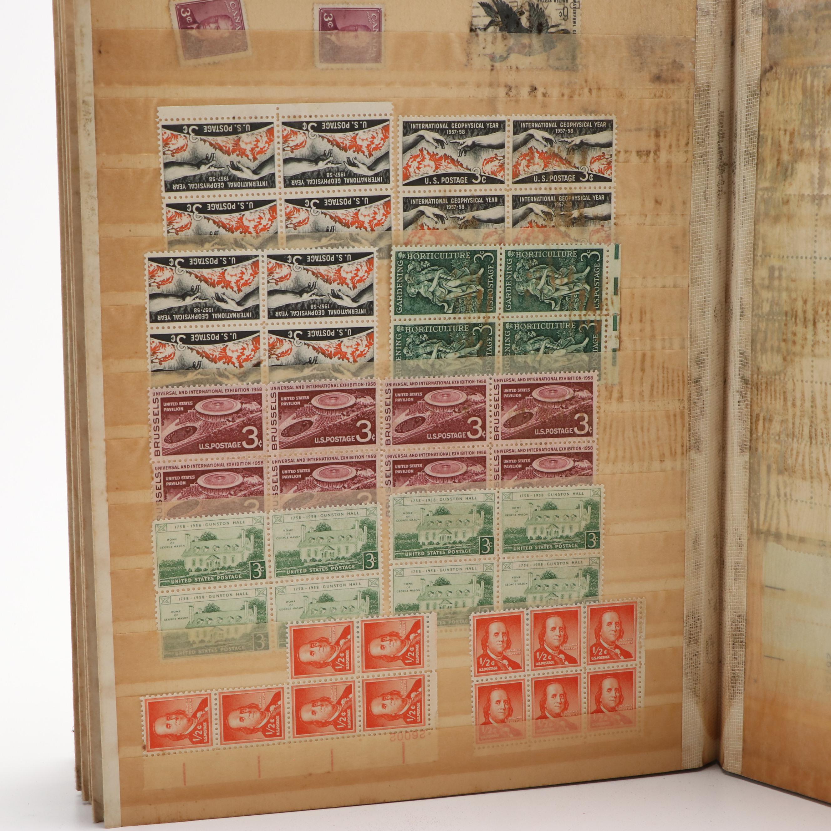 Four Postage Stamp Dealer Stockbooks