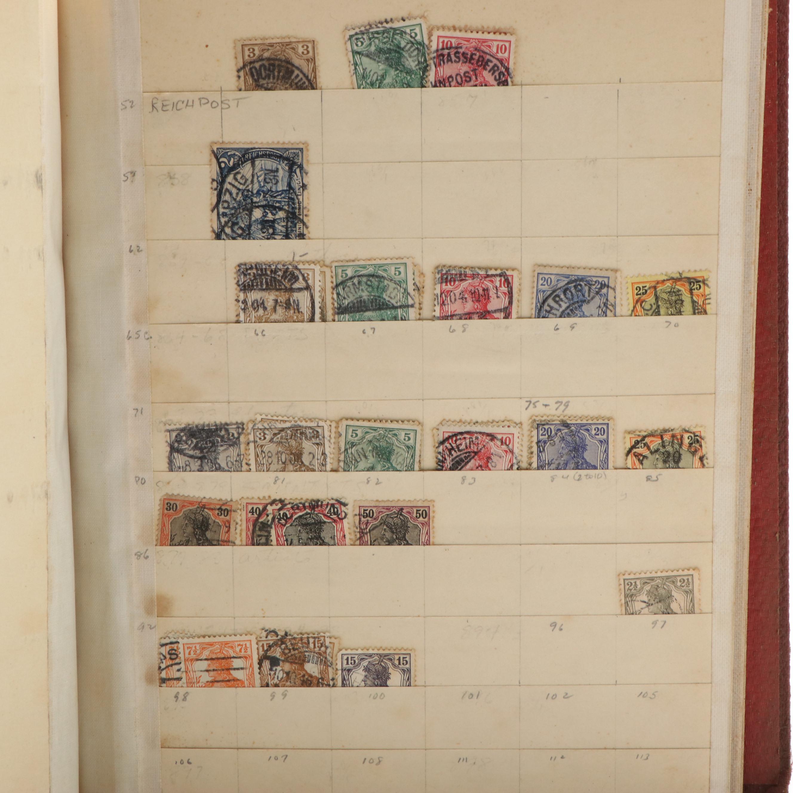Four Postage Stamp Dealer Stockbooks