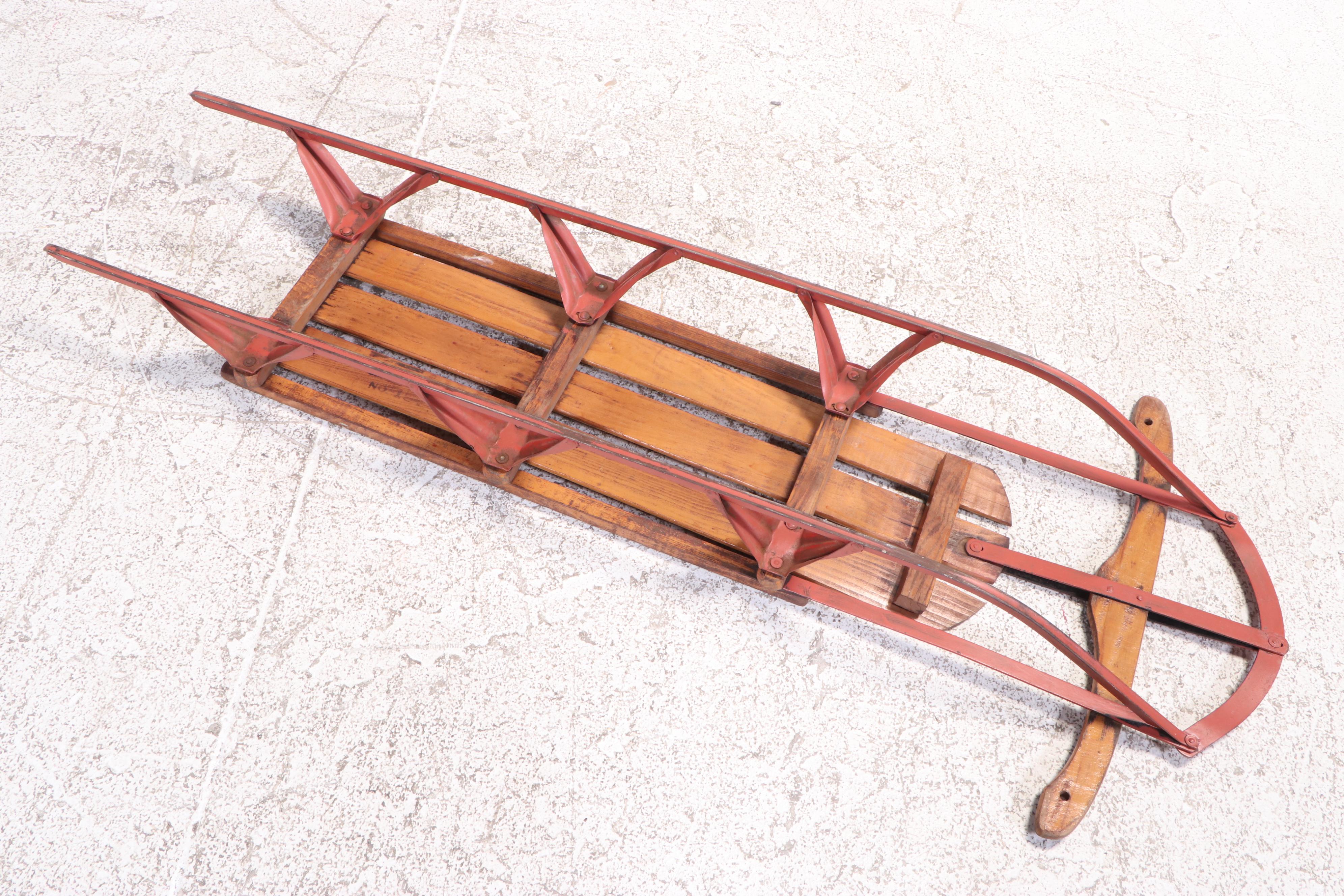 Royal Racer Metal Rail Sled, Mid-20th Century