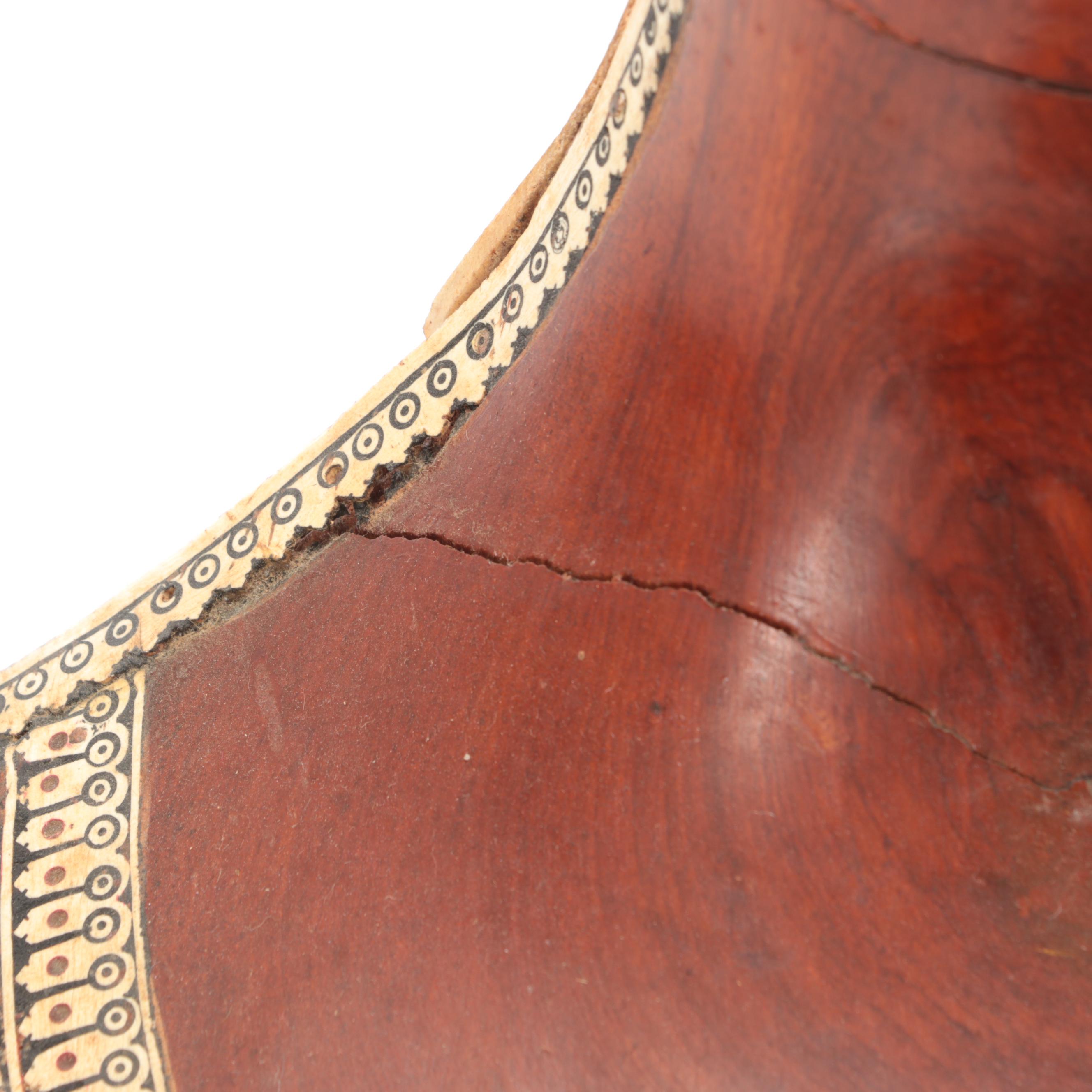 Indian Carved Rosewood and Gourd Sitar with Inlay
