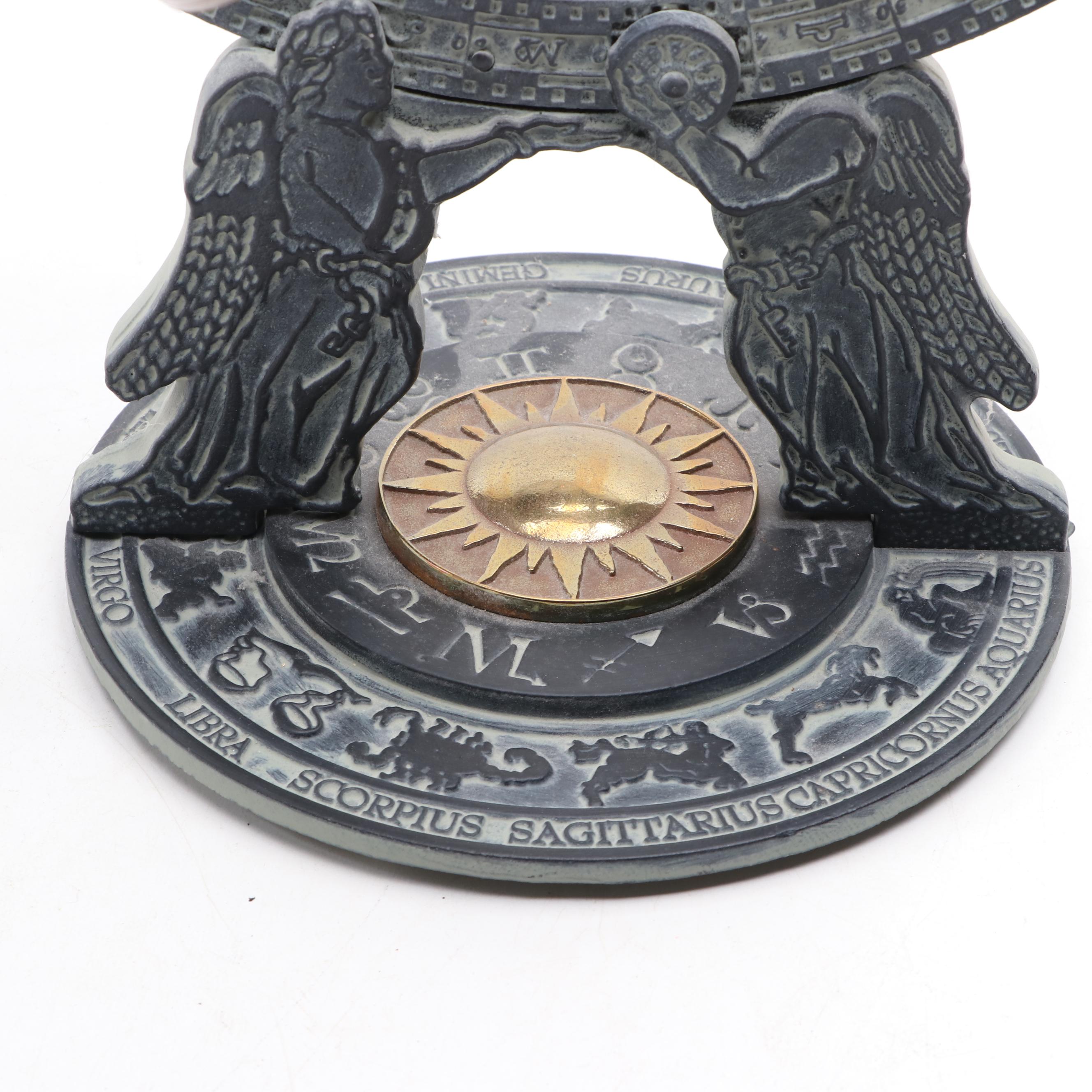 Virginia Metalcrafters Copper and Cast Metal Armillary Sphere Sundial, 1997