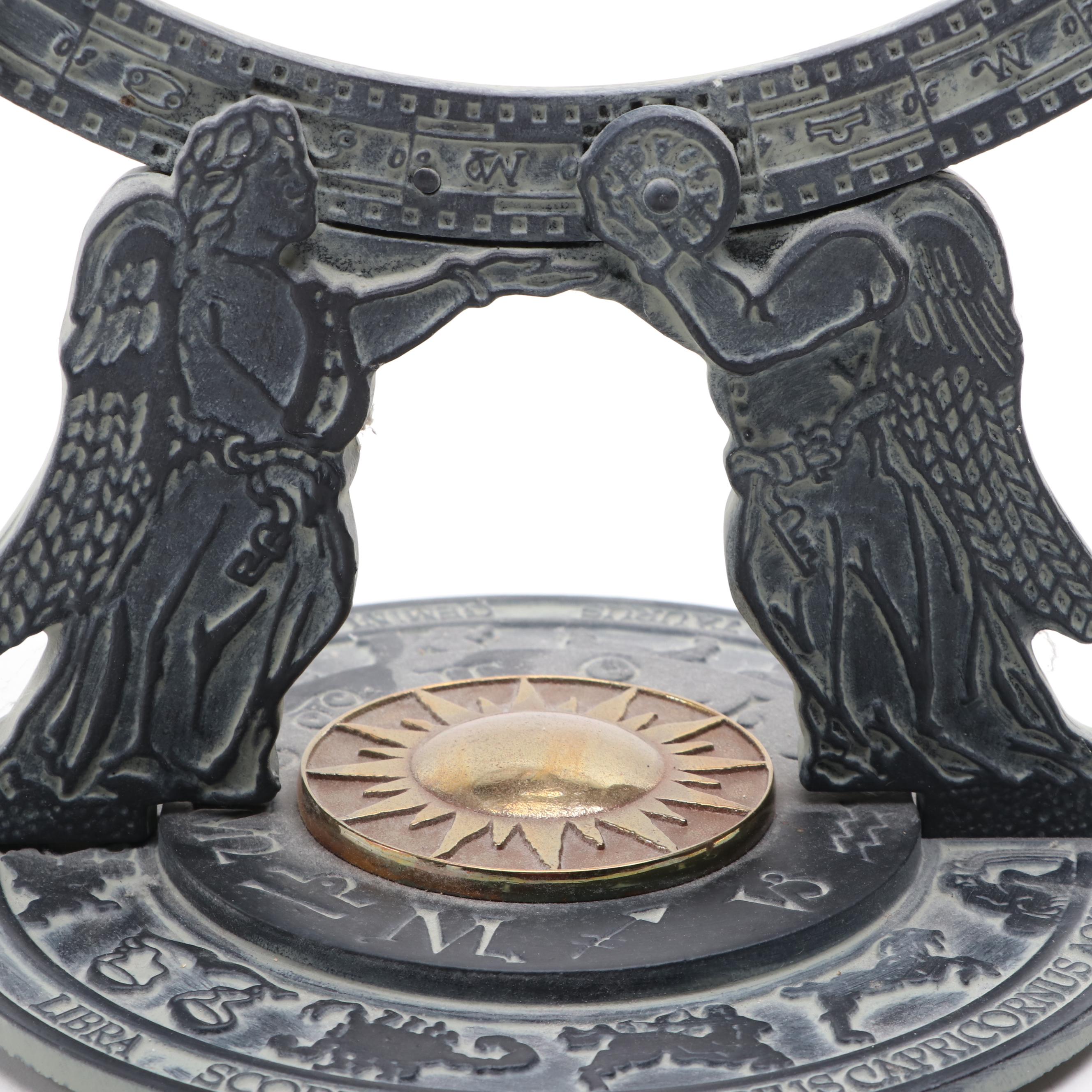 Virginia Metalcrafters Copper and Cast Metal Armillary Sphere Sundial, 1997