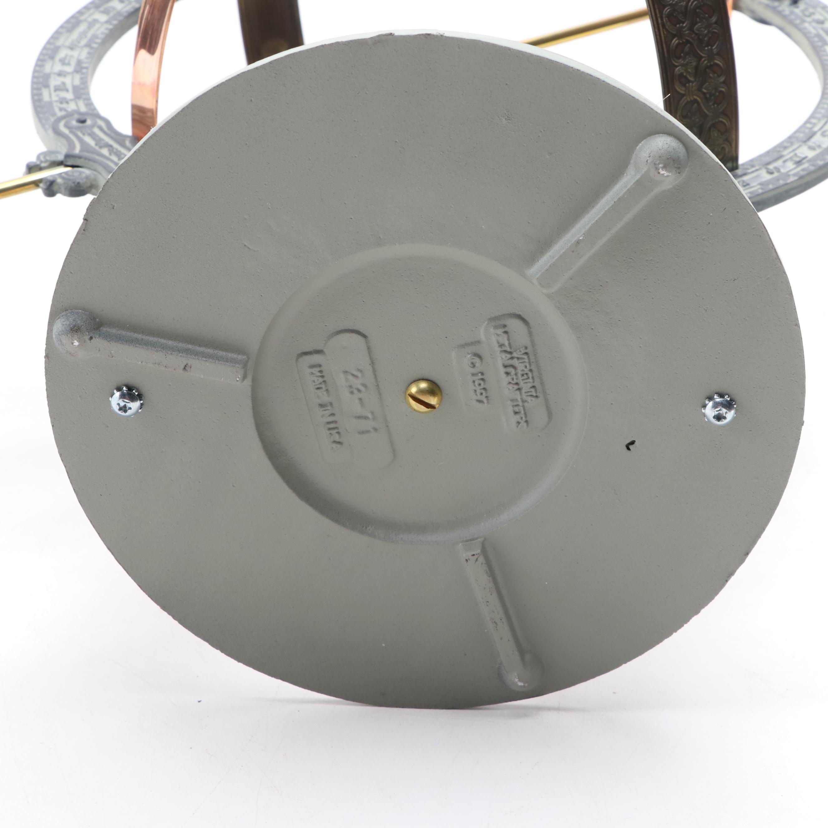 Virginia Metalcrafters Copper and Cast Metal Armillary Sphere Sundial, 1997