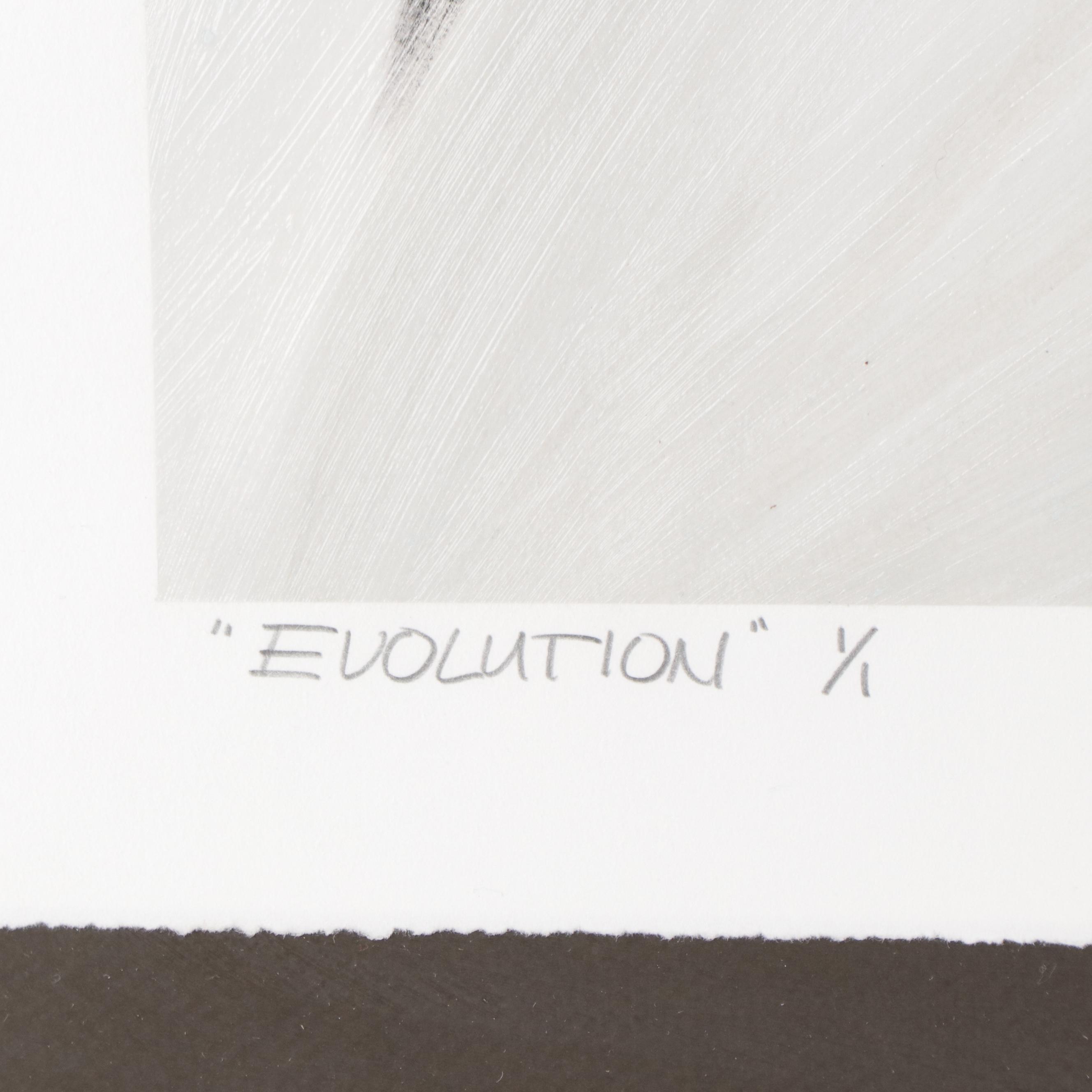 Abstract Expresionistic Style Monoprint "Evolution," 1998