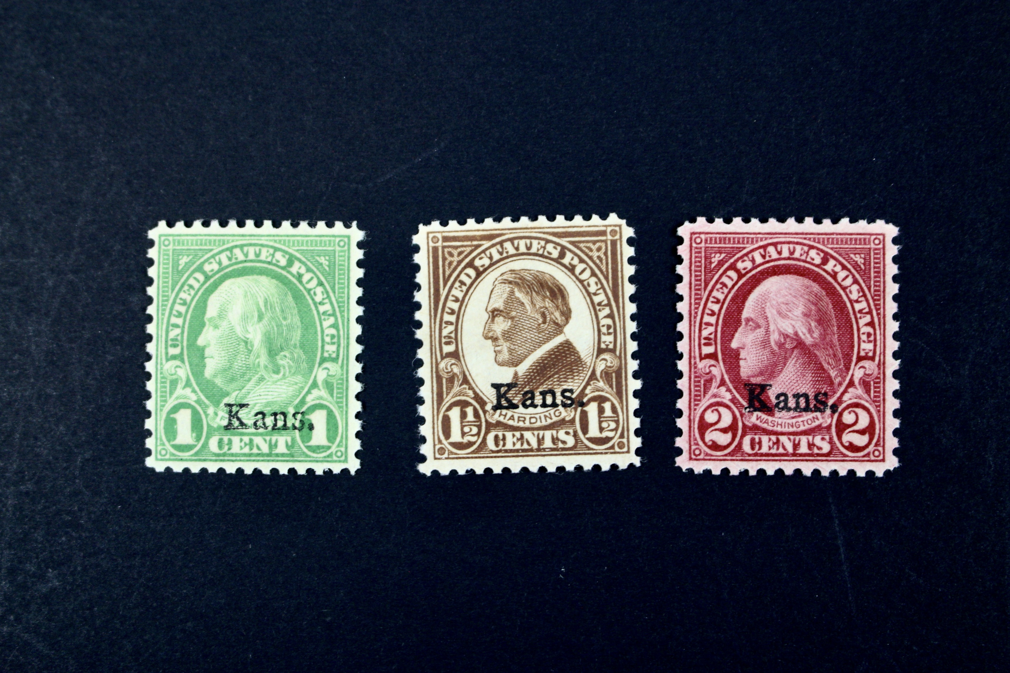 Kansas Overprinted Postage Stamp Set