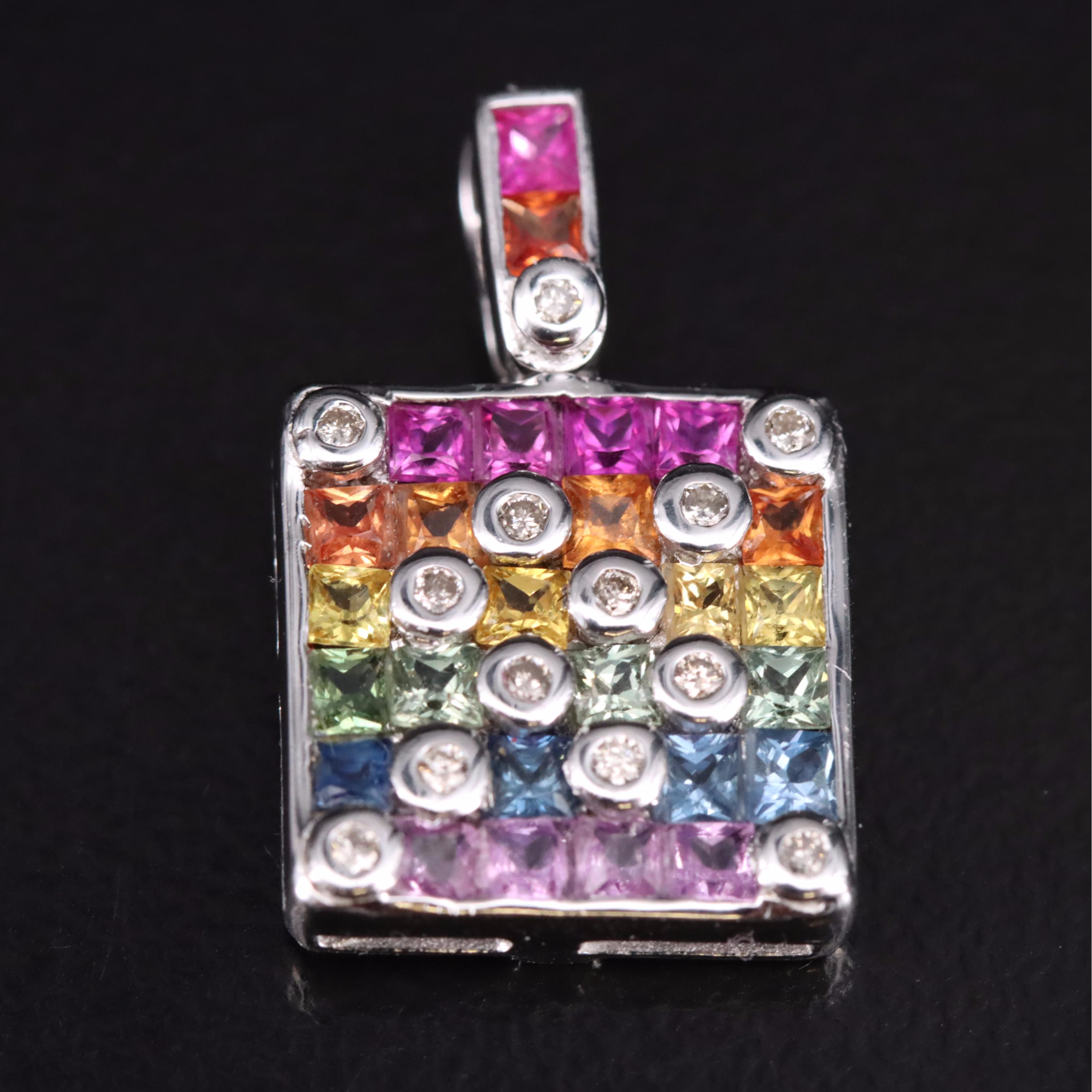 18K Sapphire and Diamond Pendant