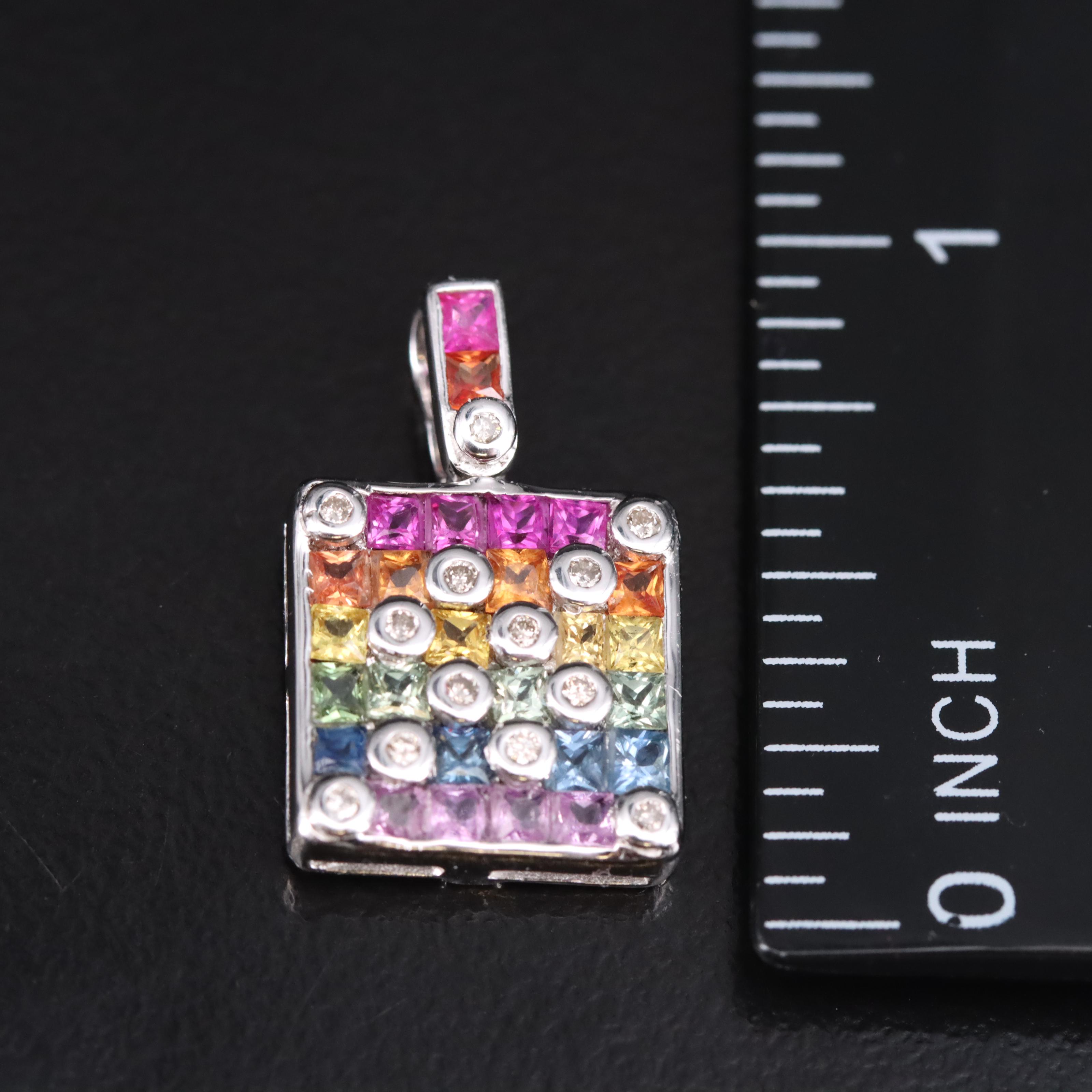 18K Sapphire and Diamond Pendant