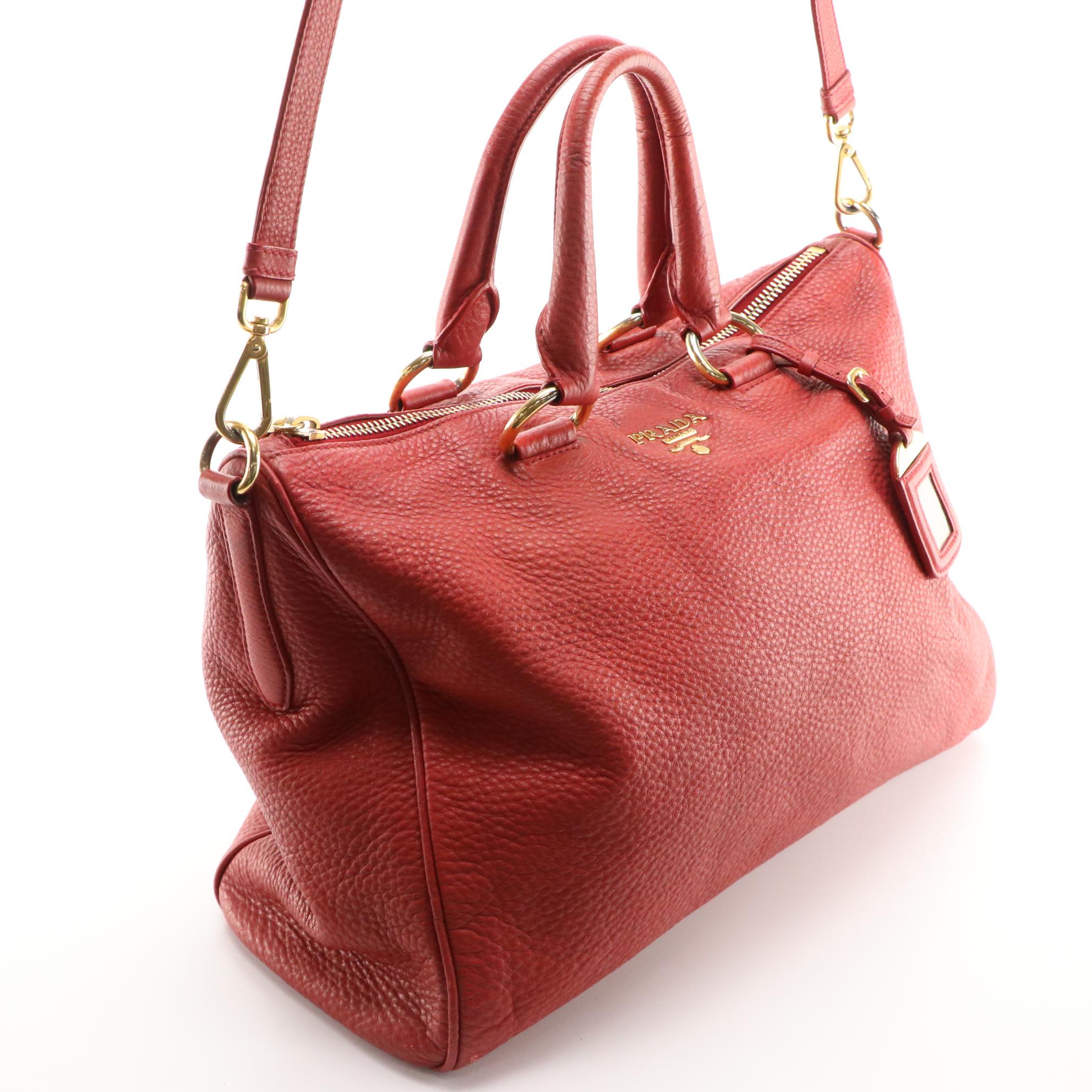 Prada Two-Way Top Handle Bag BL0778 in Vitello Daino Leather