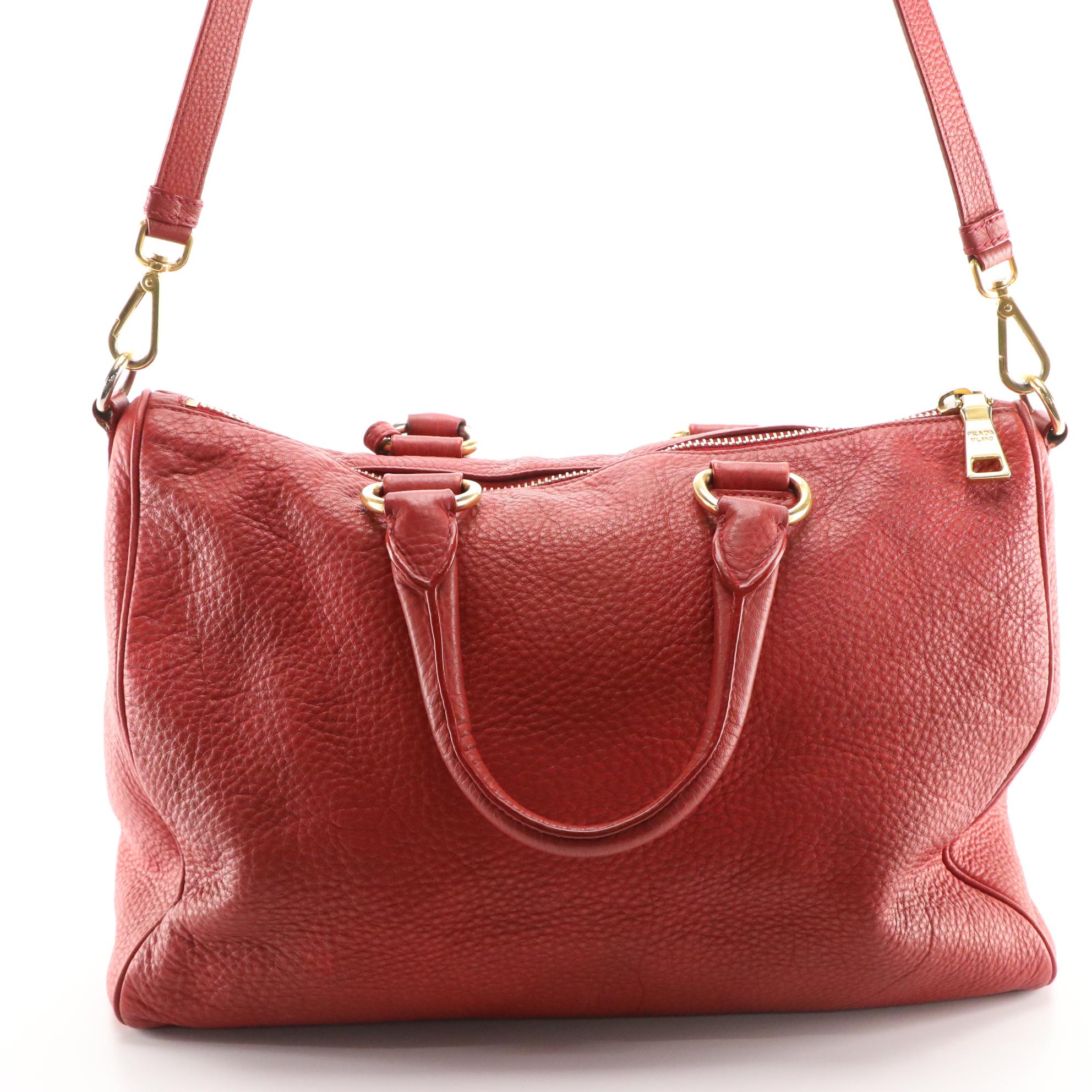 Prada Two-Way Top Handle Bag BL0778 in Vitello Daino Leather
