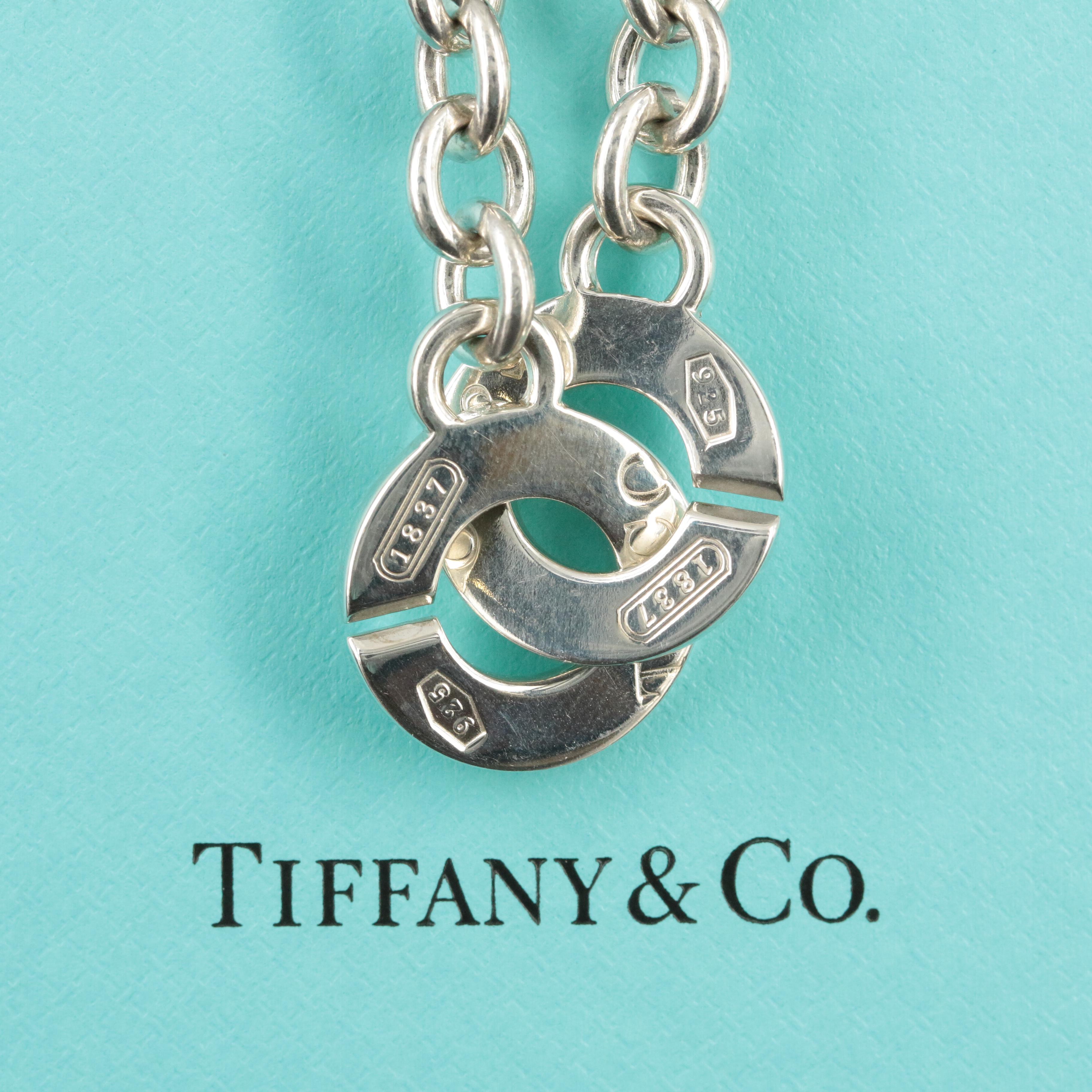 Tiffany & Co. "1837" Sterling Interlocking Circles Clasp Necklace