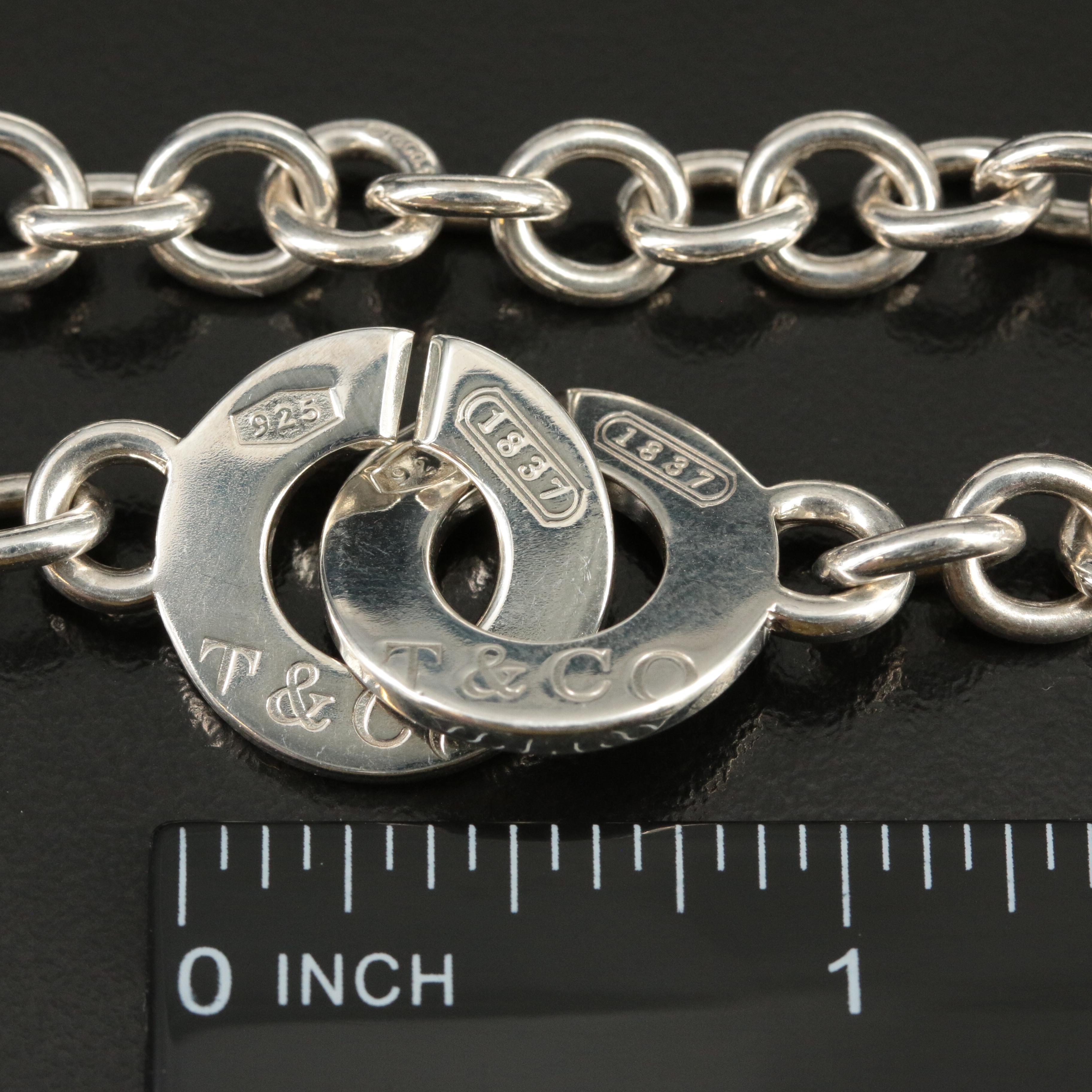Tiffany & Co. "1837" Sterling Interlocking Circles Clasp Necklace