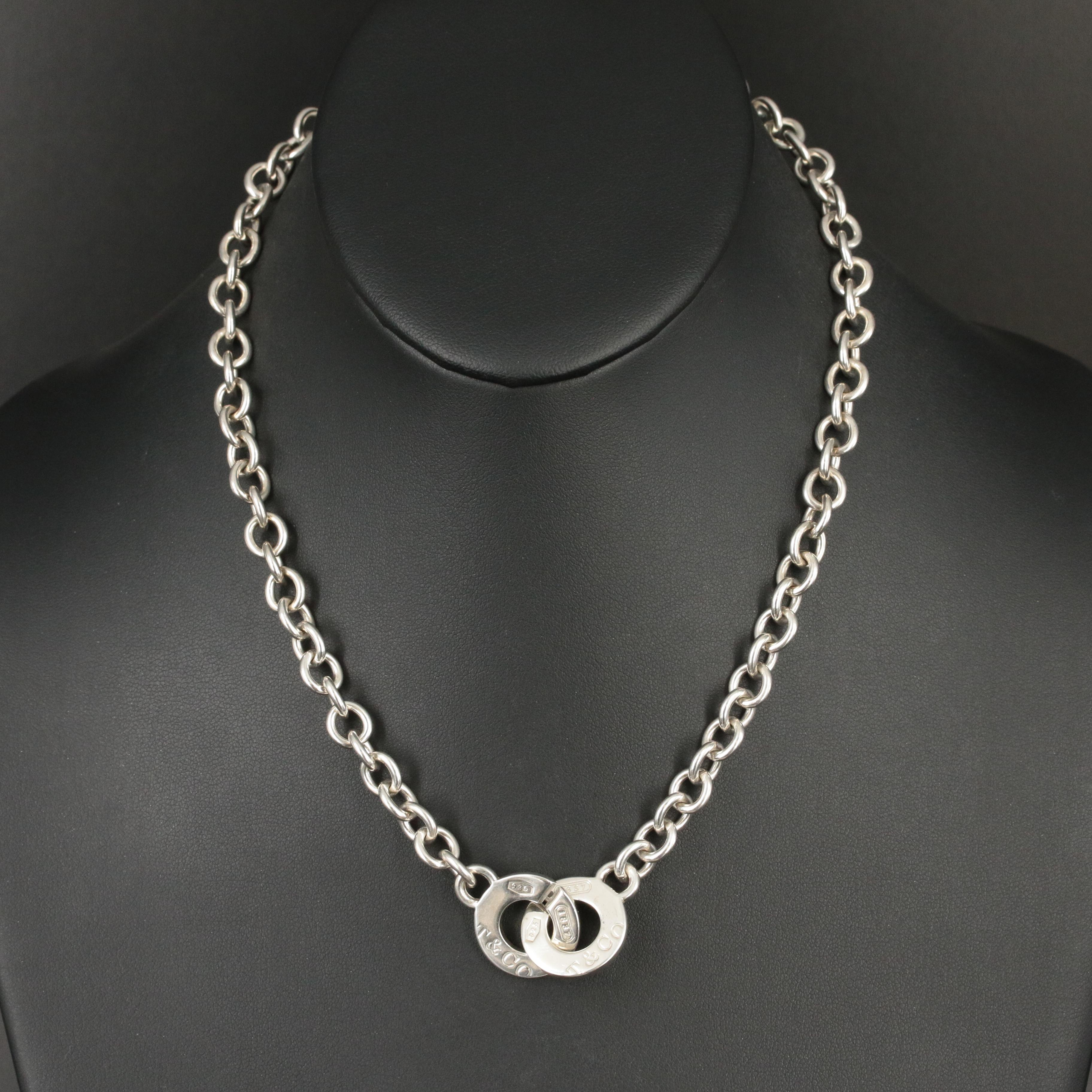 Tiffany & Co. "1837" Sterling Interlocking Circles Clasp Necklace