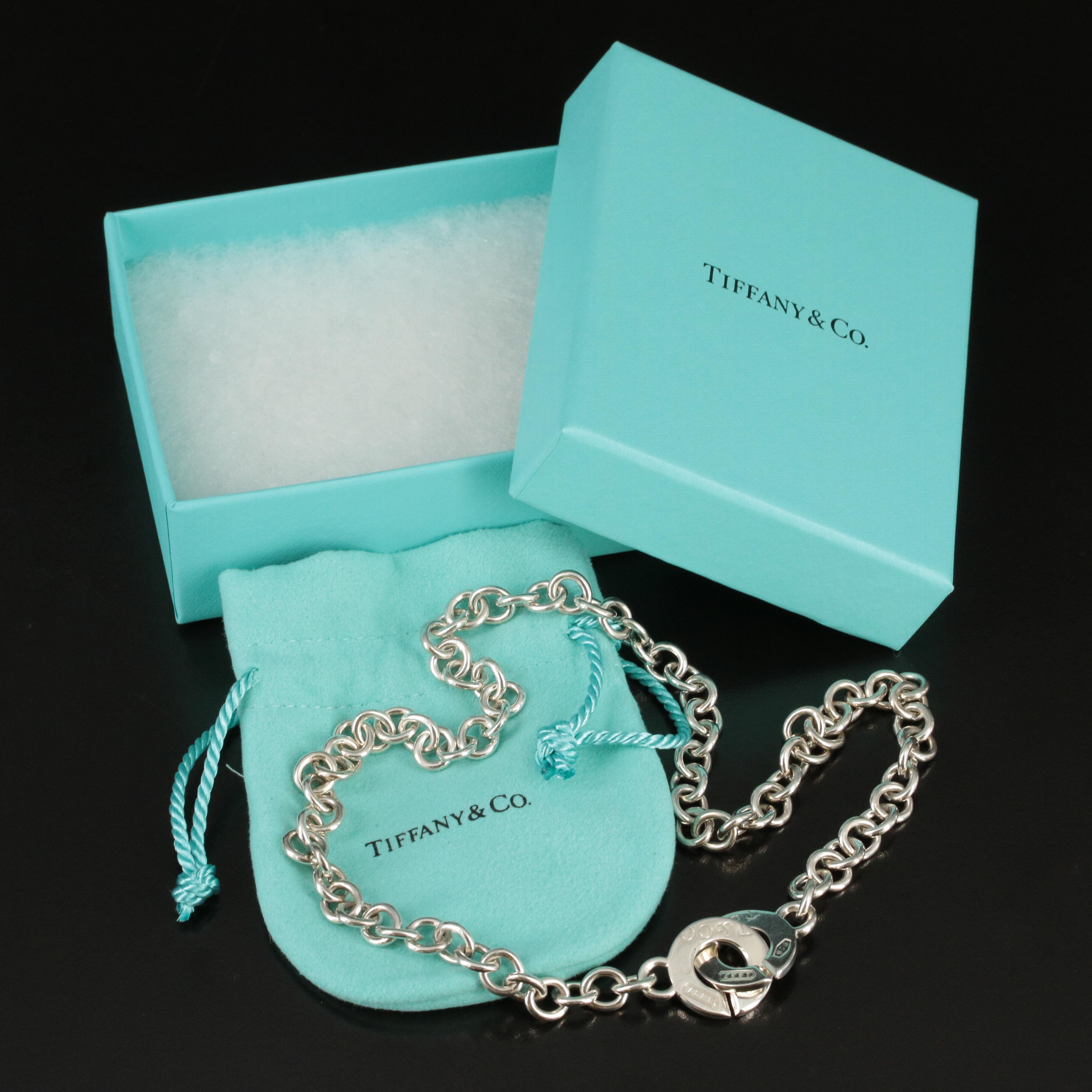 Tiffany & Co. "1837" Sterling Interlocking Circles Clasp Necklace