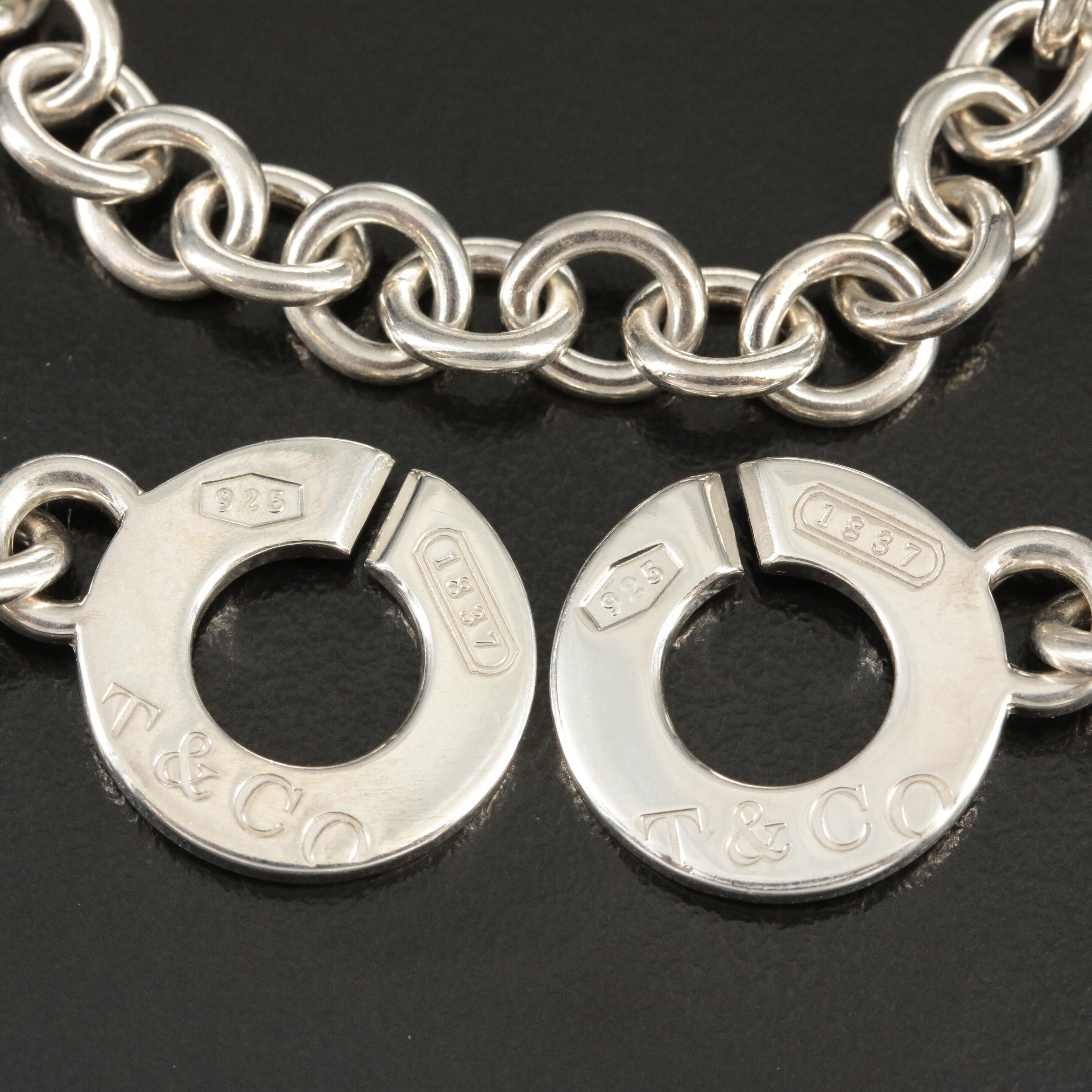 Tiffany & Co. "1837" Sterling Interlocking Circles Clasp Necklace