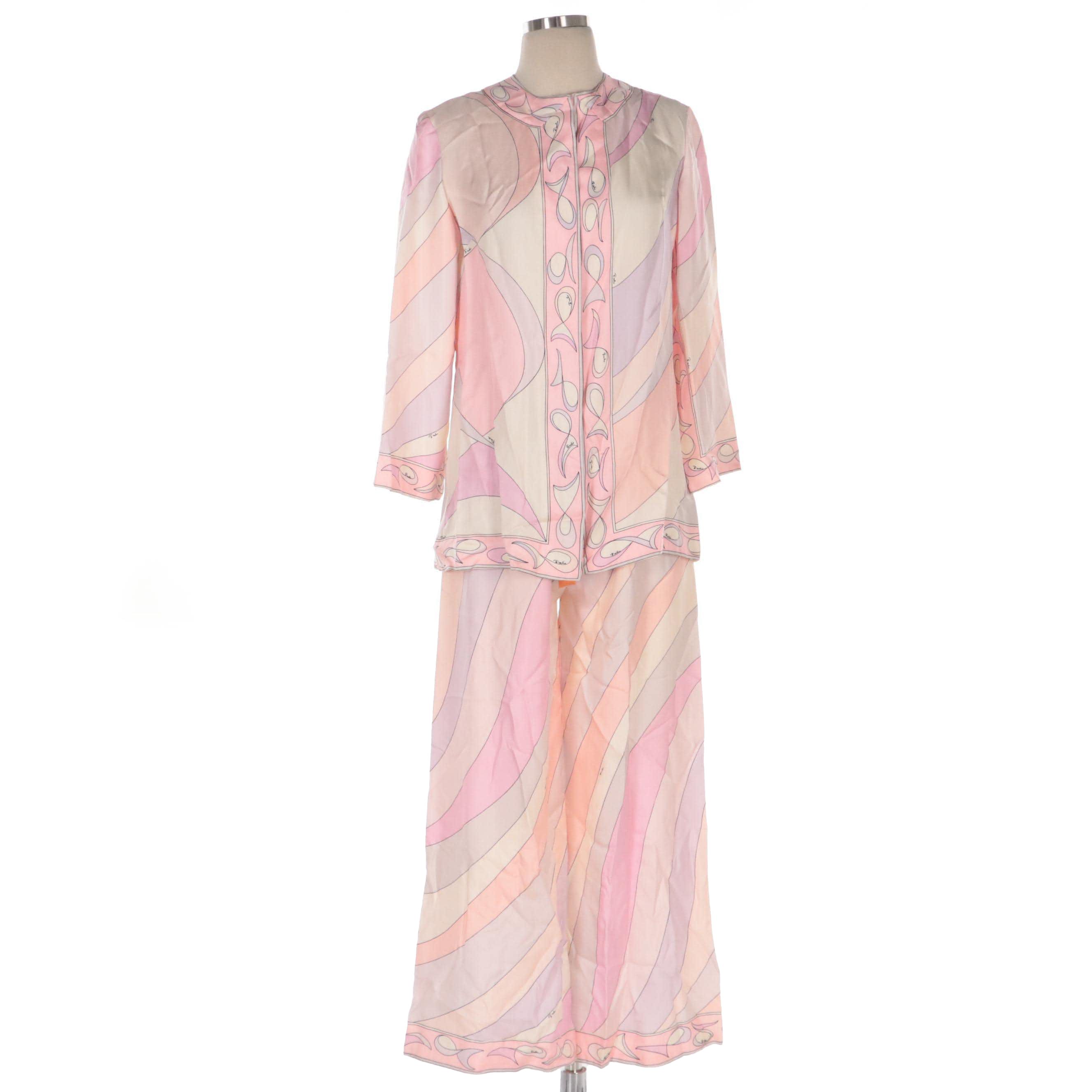 Emilio Pucci Printed Silk Pajama Set