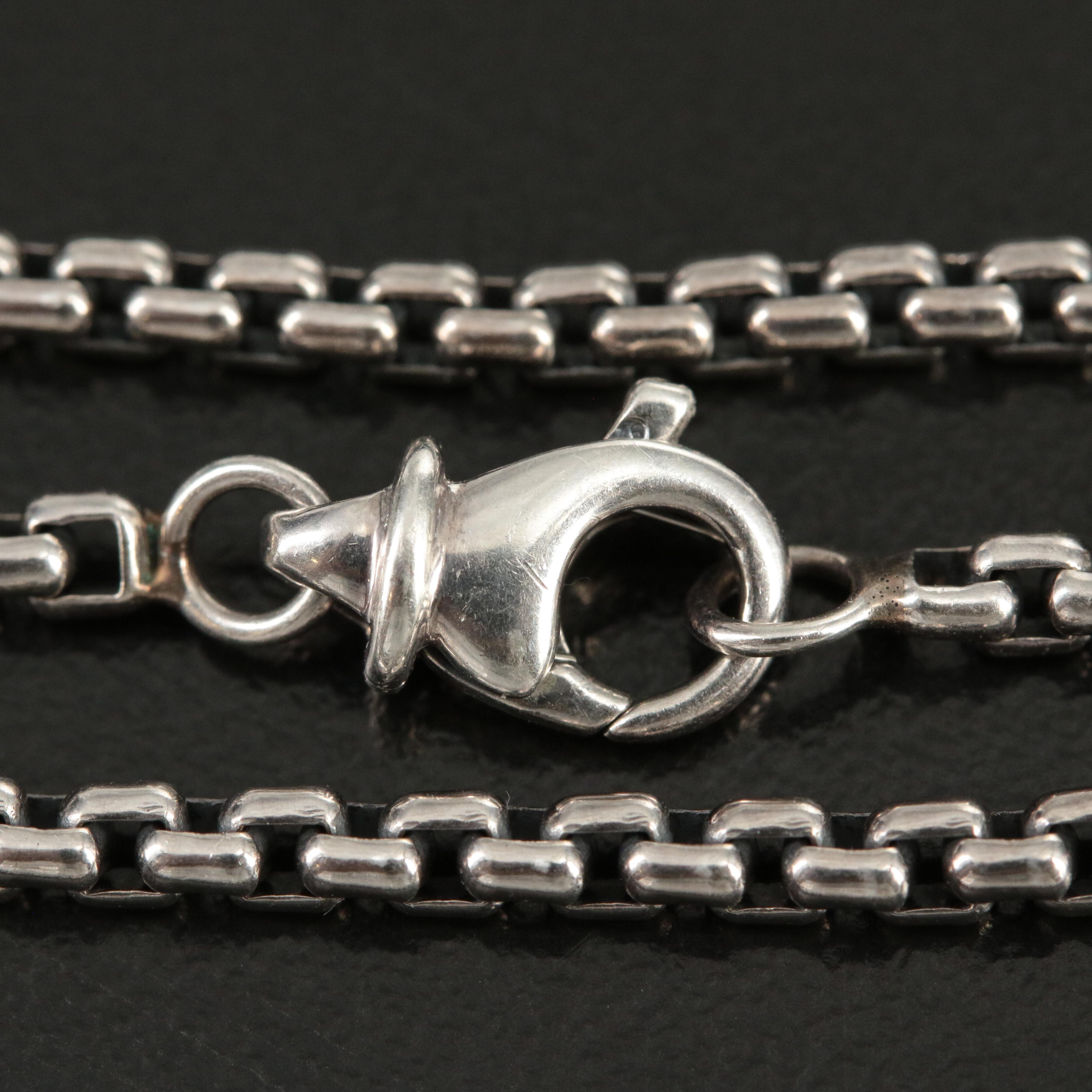 David Yurman Sterling and 18K "Cookie" 0.07 CTW Diamond Heart Necklace